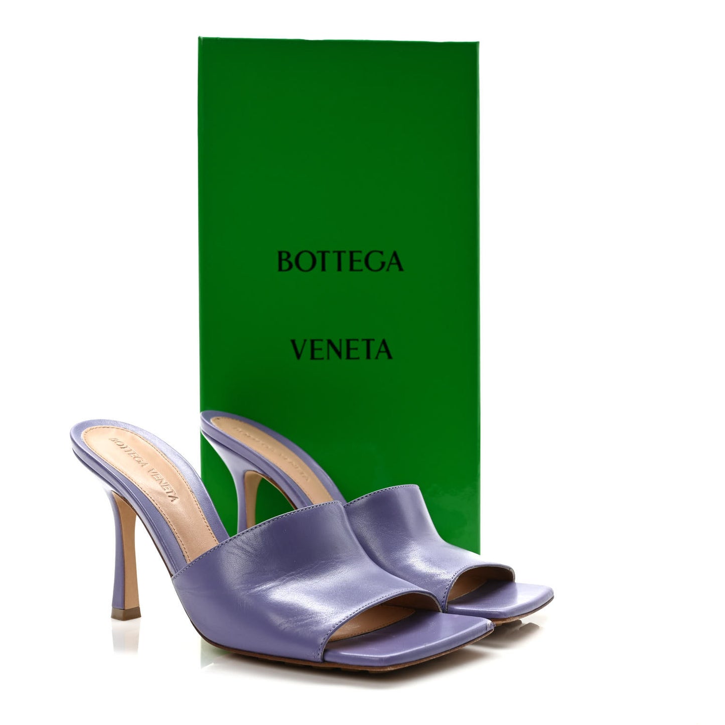 Lambskin Stretch Mule Sandals 37 Lavender
