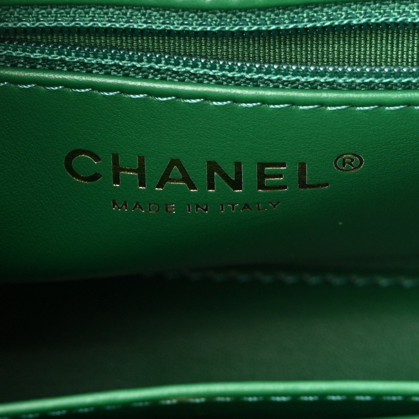 Shiny Aged Calfskin Quilted Nano Kelly Shopper Green