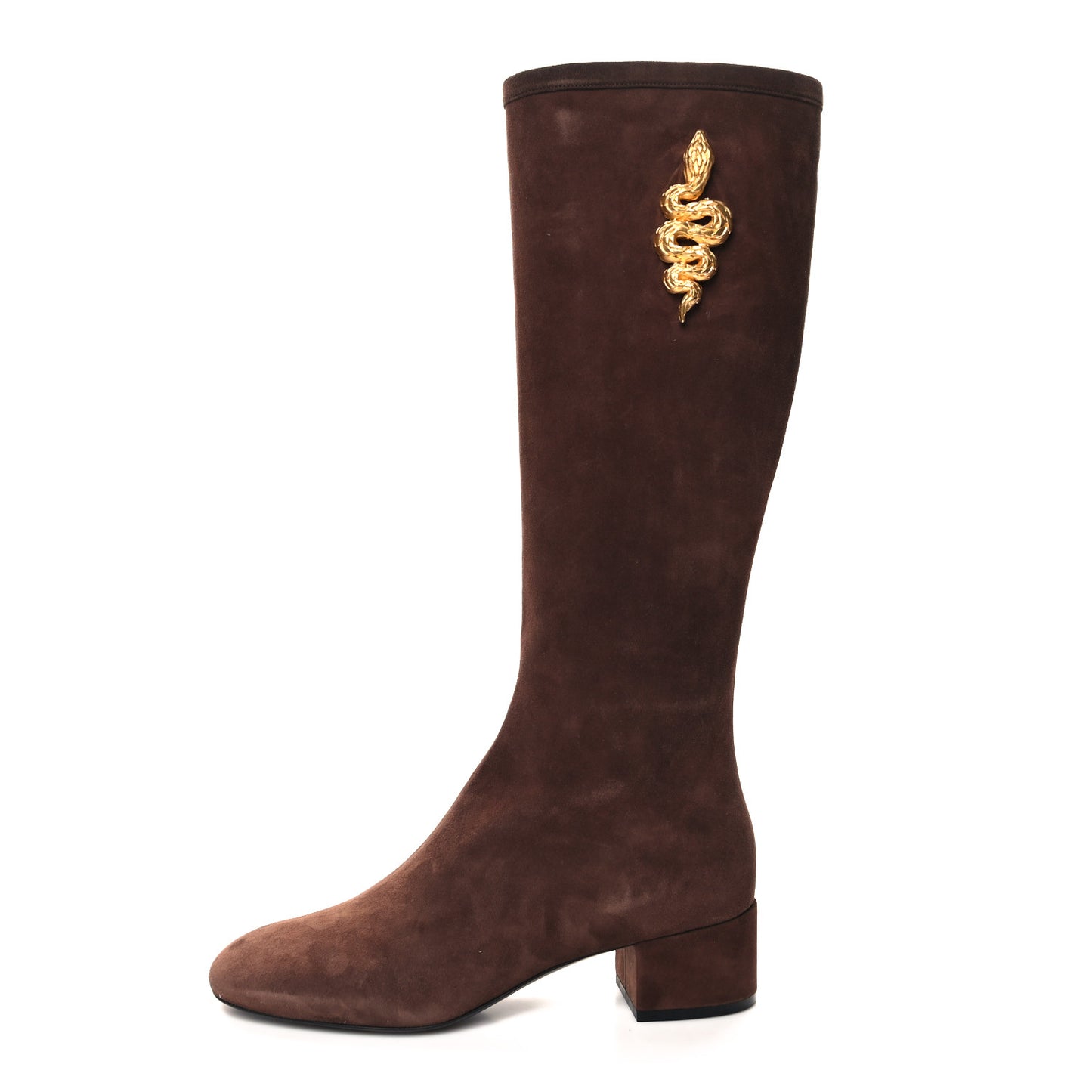 Suede Snake Maison Knee High 45mm Boots 39.5 Fondant
