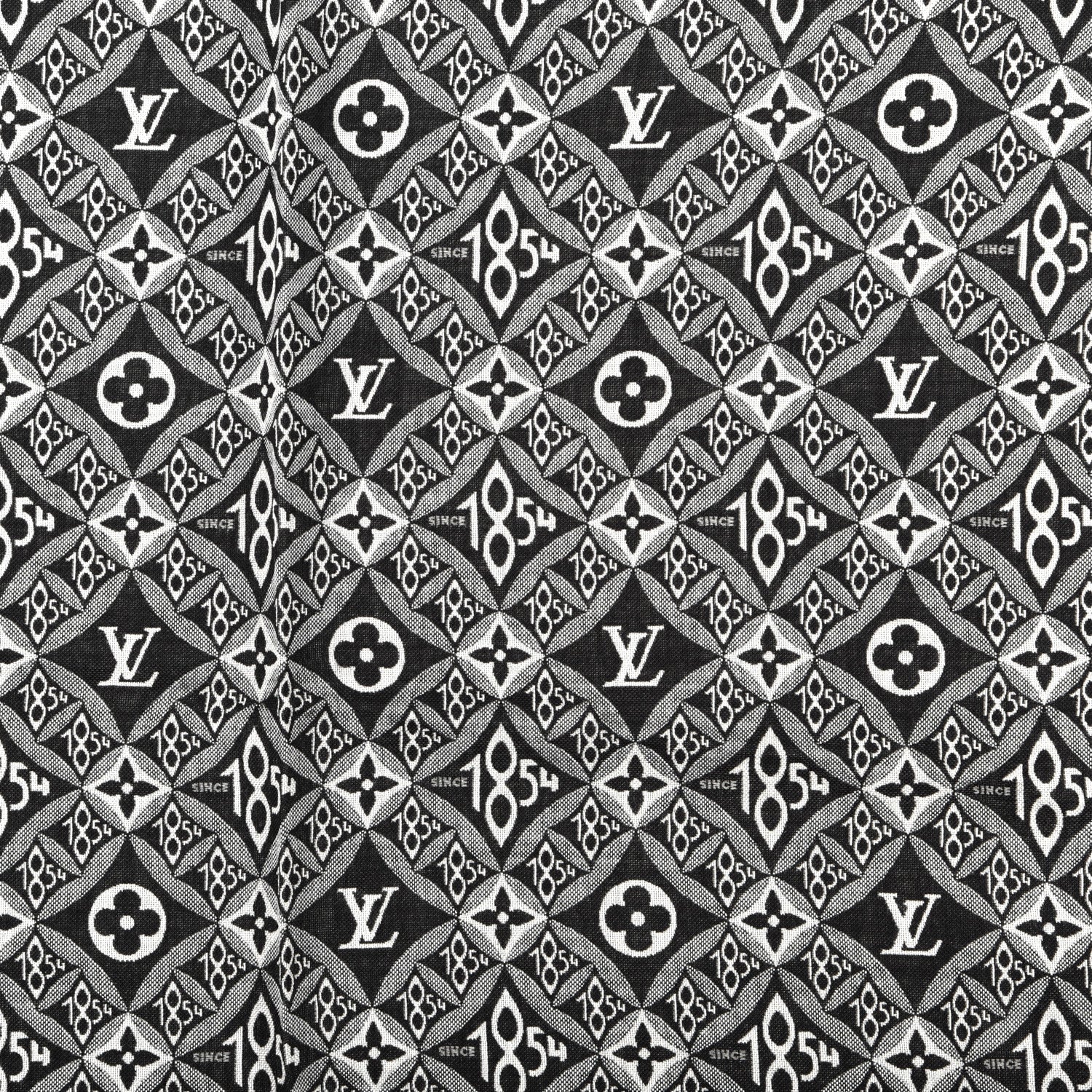 Louis Vuitton Silk Wool Jacquard Since 1854 Monogram Shawl Gray 2 of 4