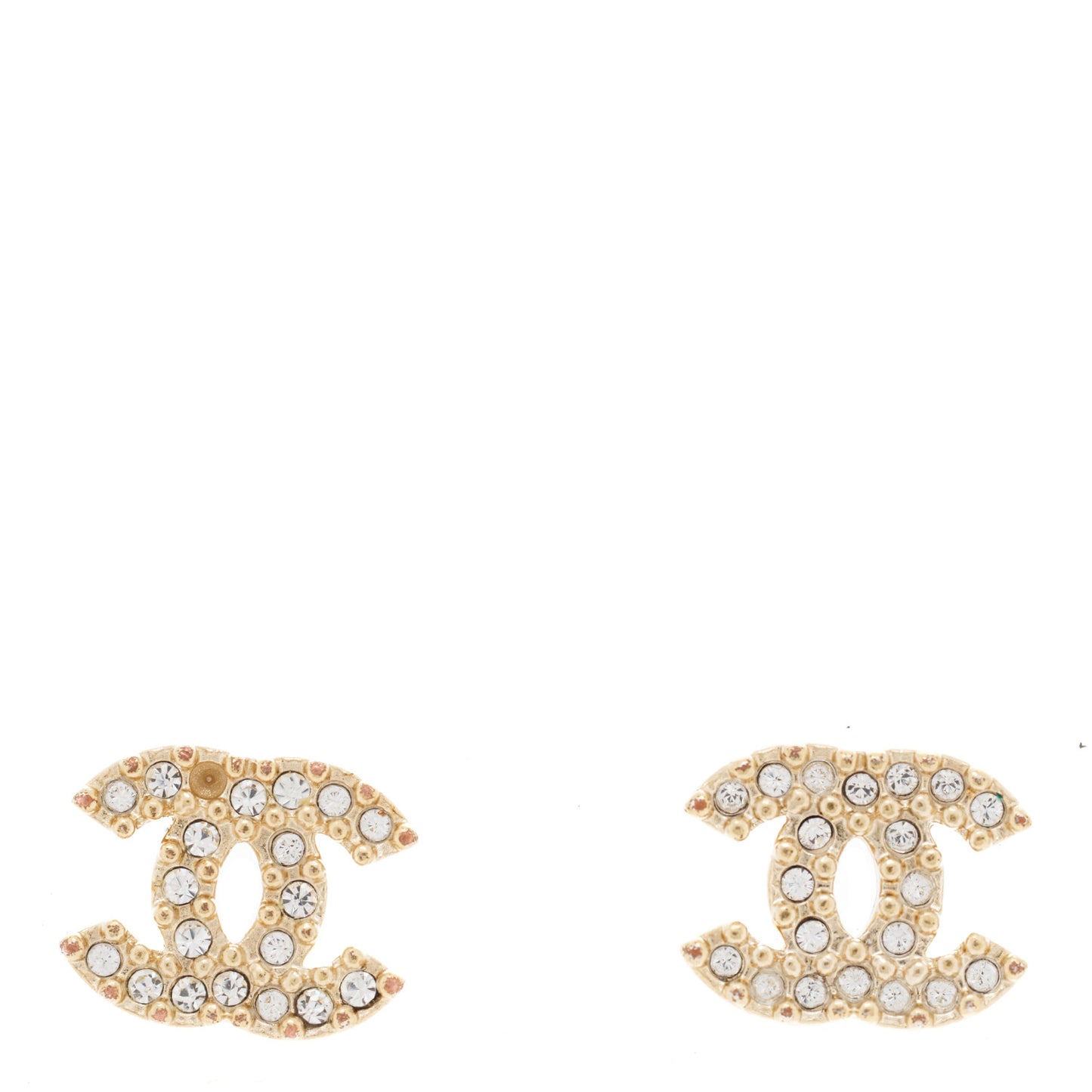 Crystal Timeless CC Earrings Light Gold