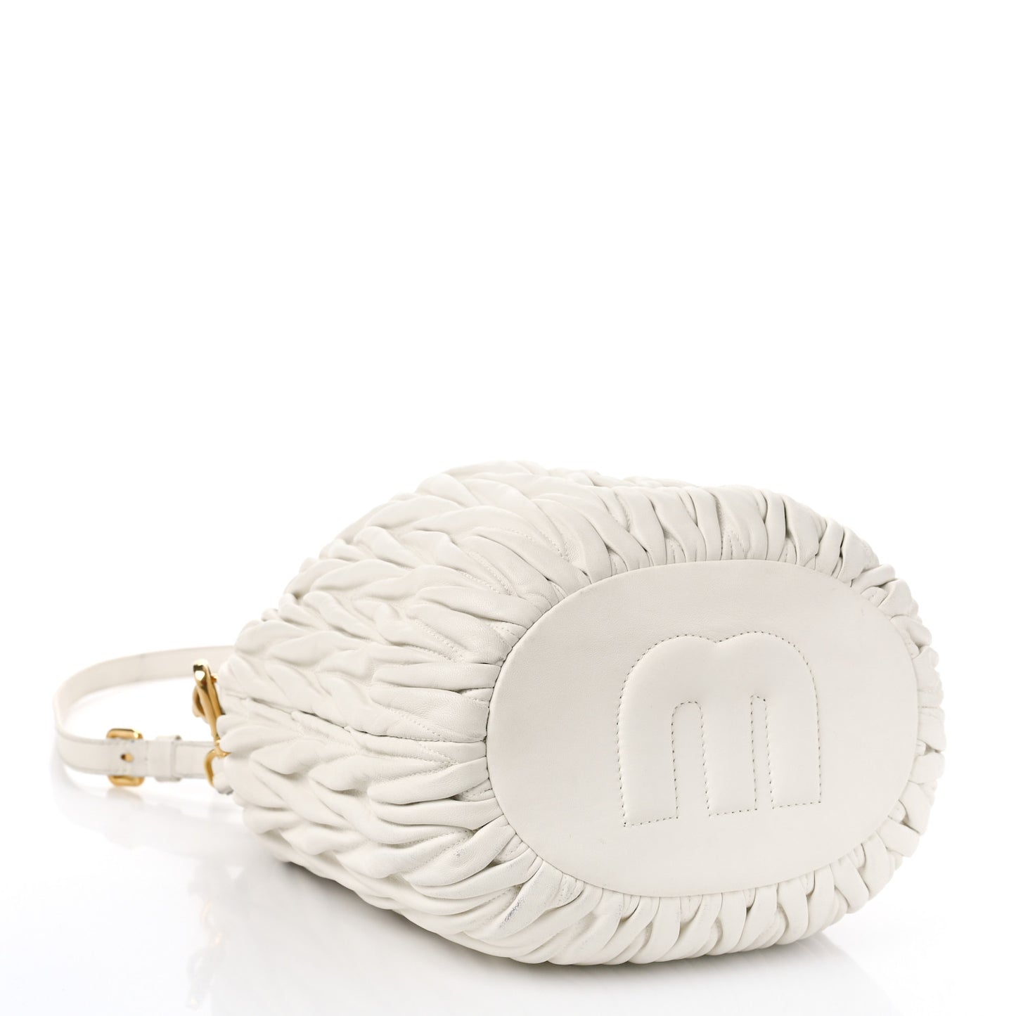 Nappa Matelasse Small Bucket Bag White