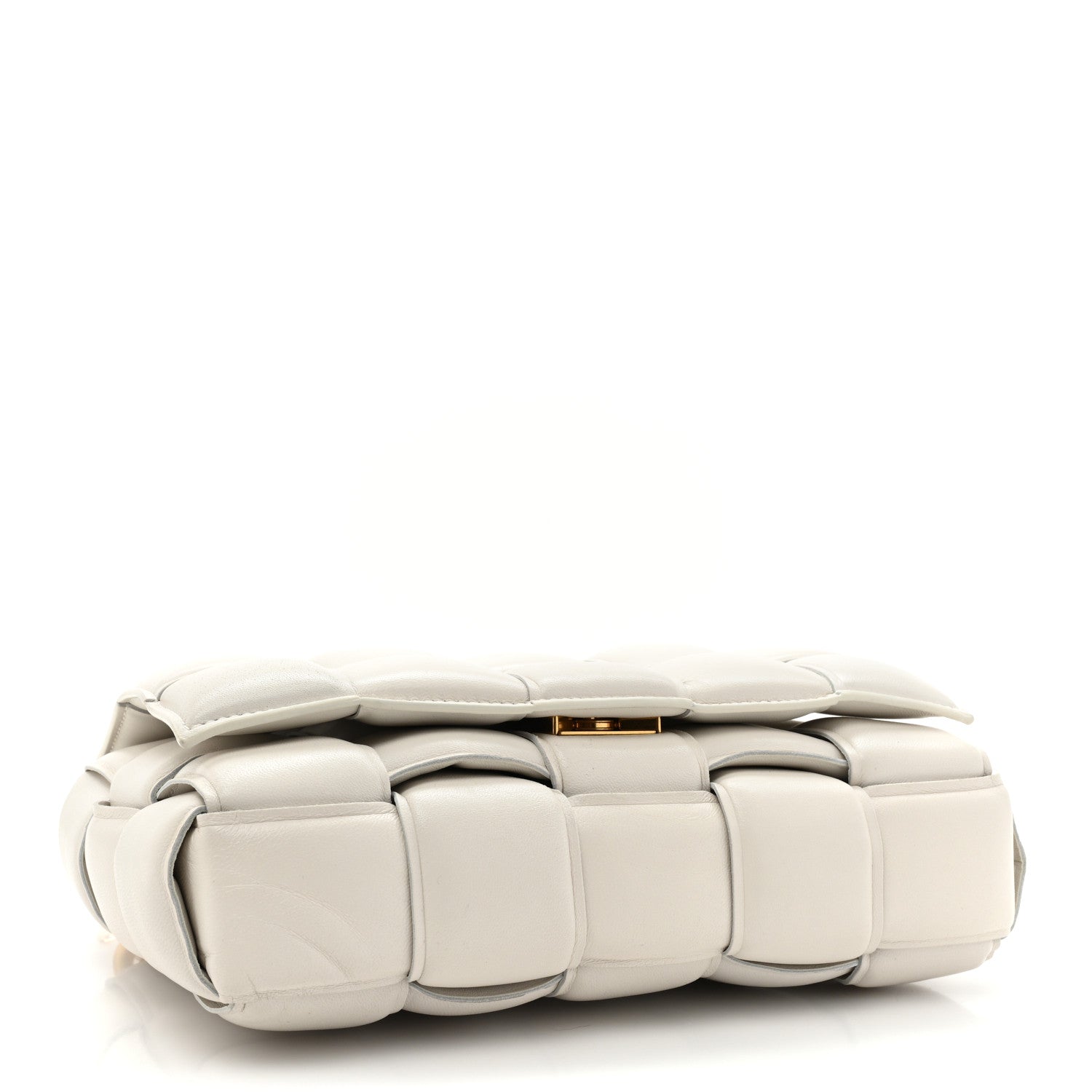 Bottega Veneta Lambskin Maxi Intreccio Padded Chain Cassette Crossbody Bag White 4 of 14