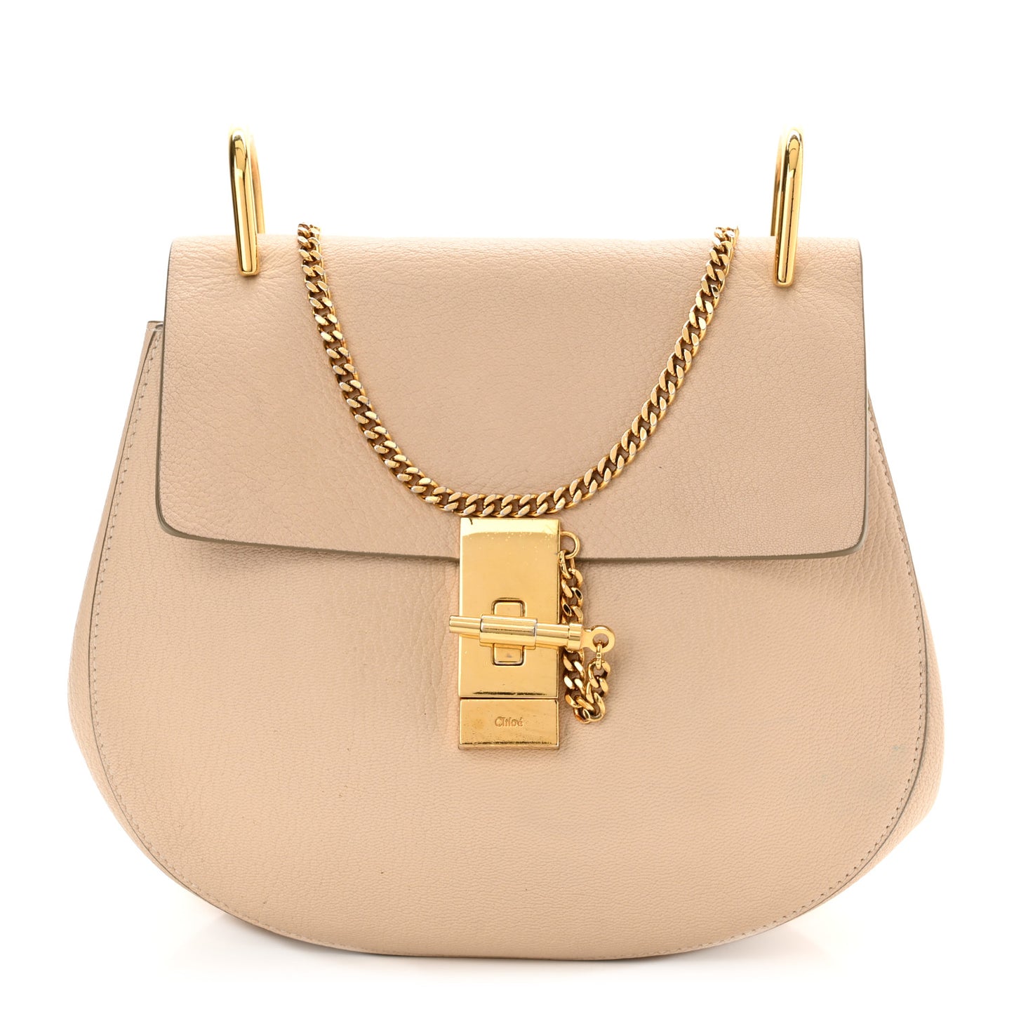 Grained Lambskin Drew Shoulder Bag Abstract White