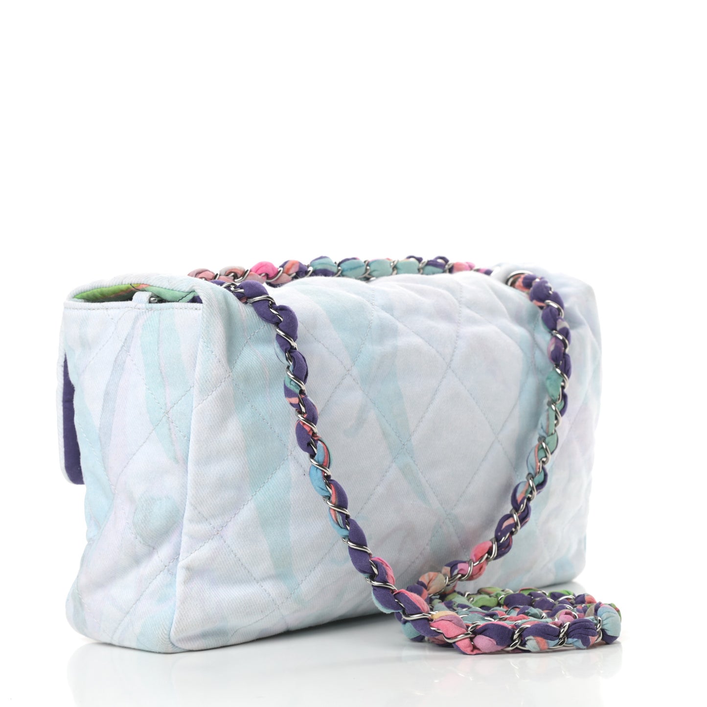Canvas Quilted Jungle Jeans Flap White Multicolor