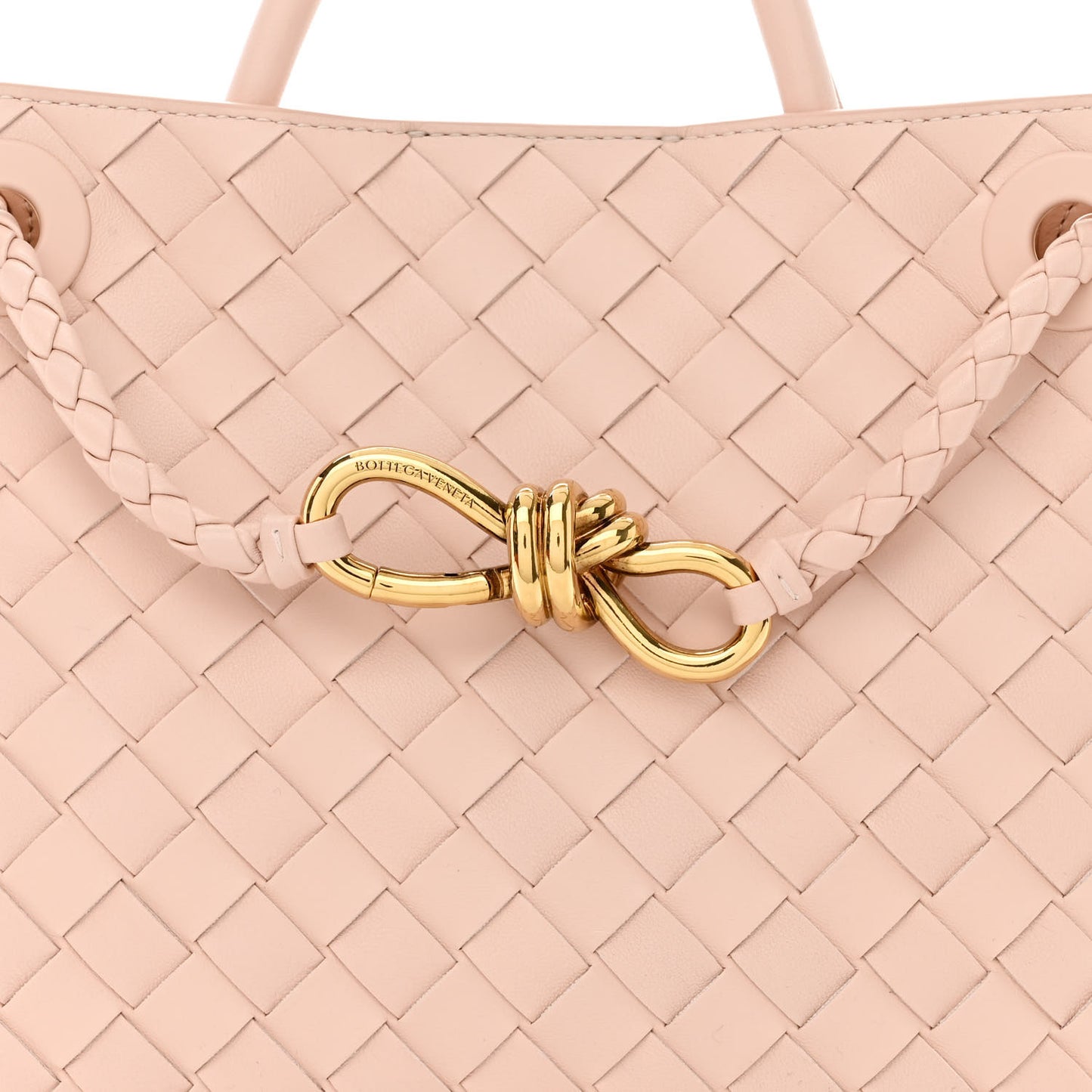 Nappa Intrecciato Small Andiamo Shoulder Bag Nude