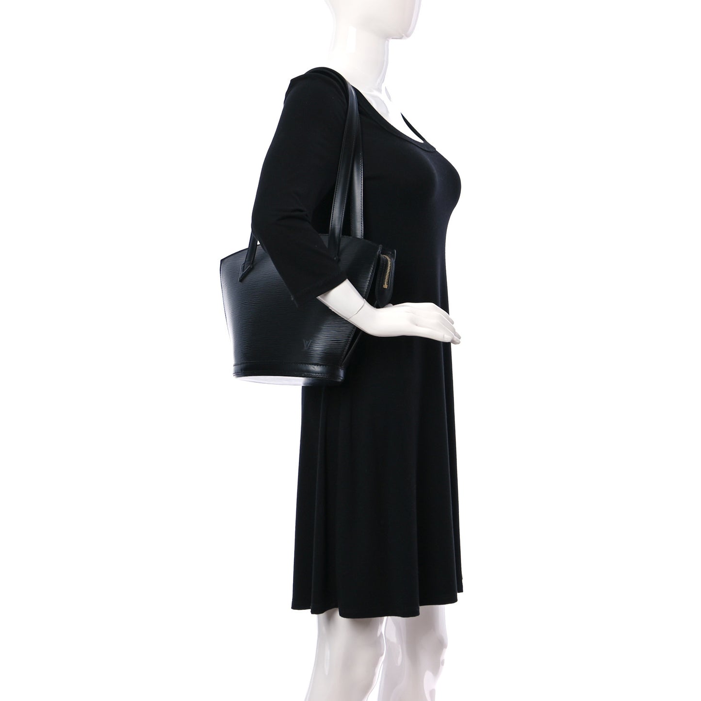 Epi Saint Jacques PM Long Straps Black