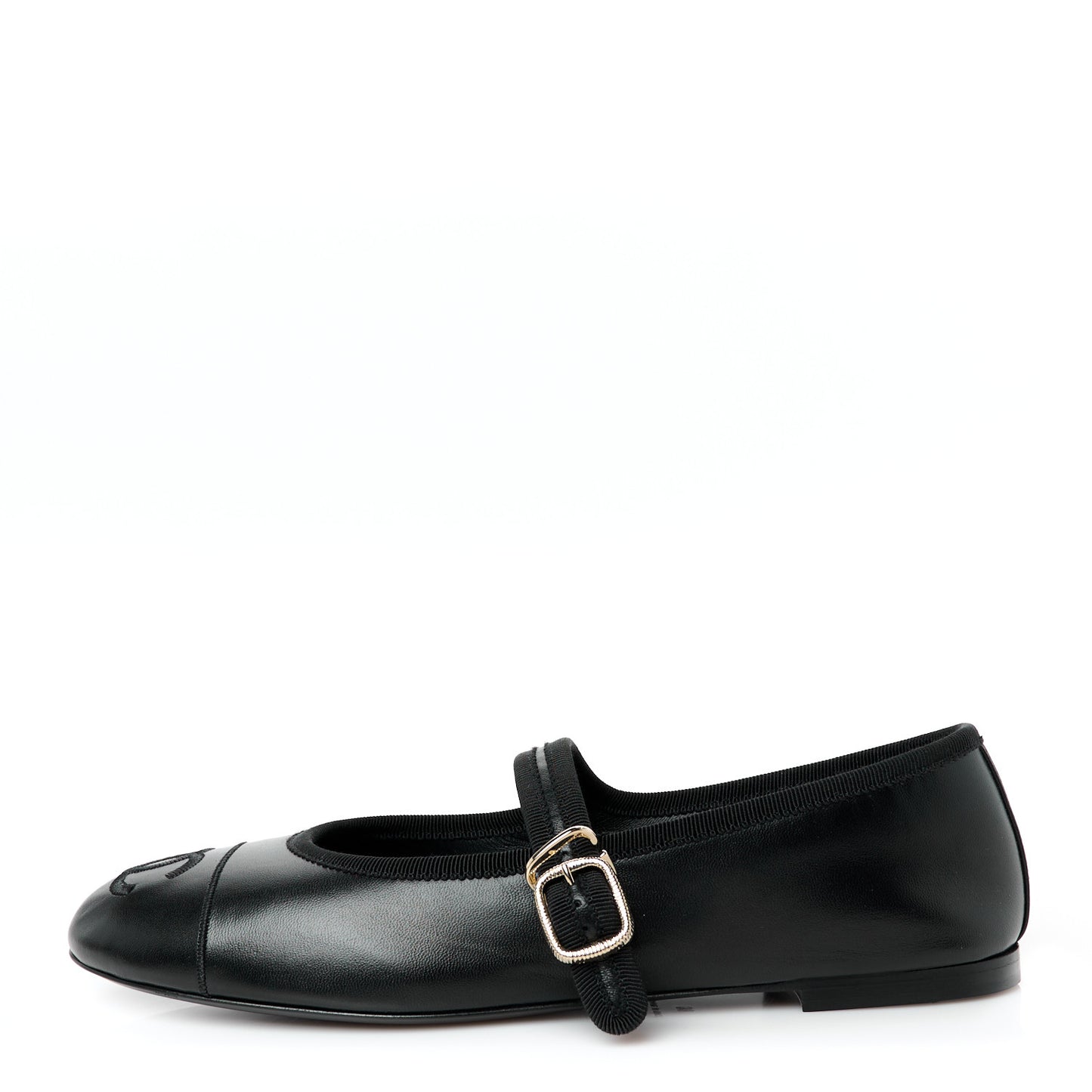 Lambskin Mary Jane Flats 39 Black