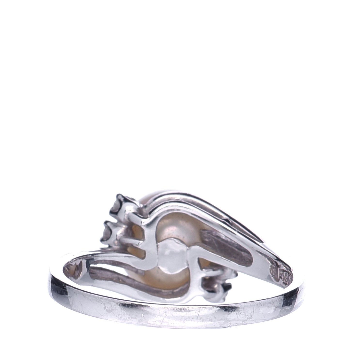 Platinum Diamond Pearl 8mm Ring 52 6