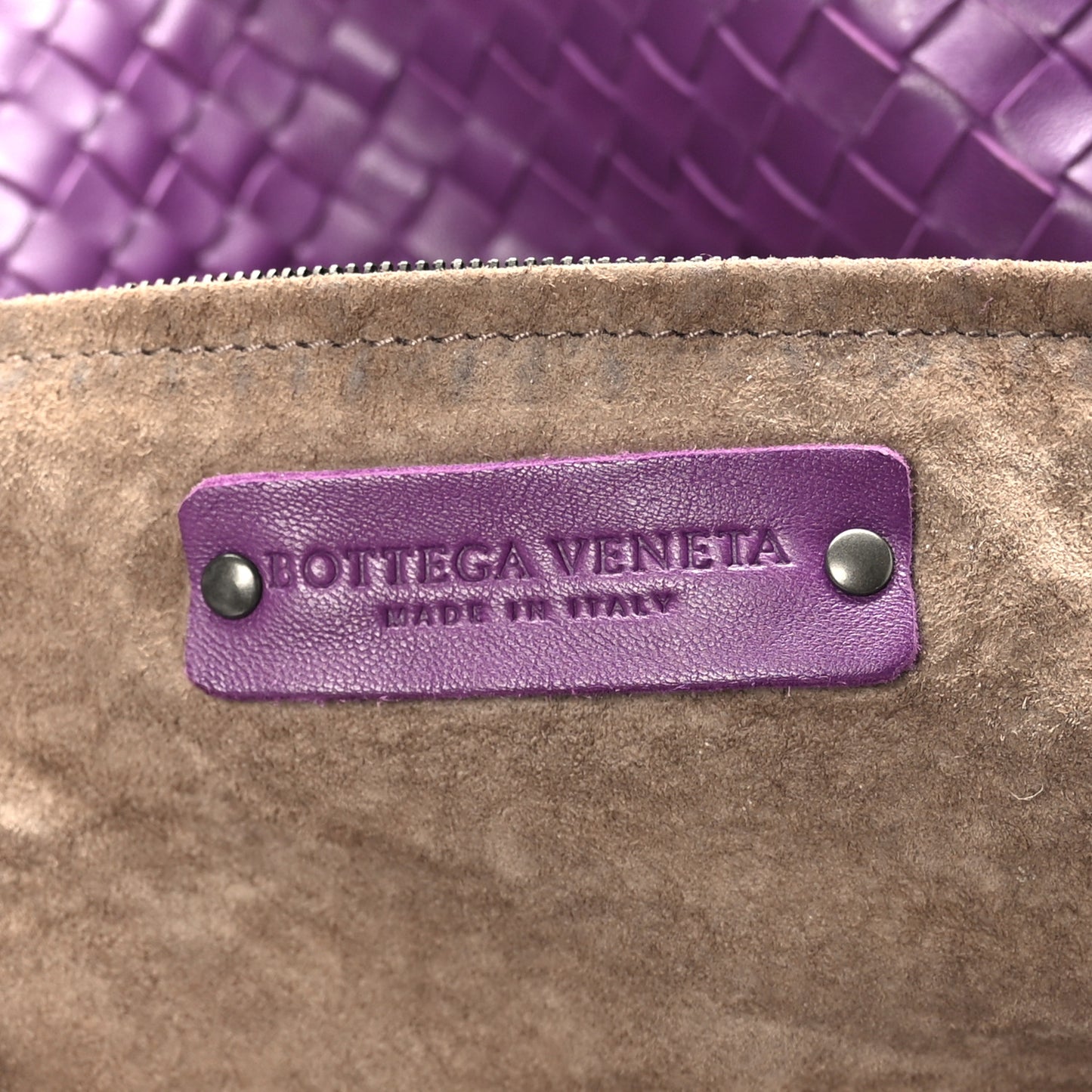 Nappa Intrecciato Large Cesta Tote Eggplant