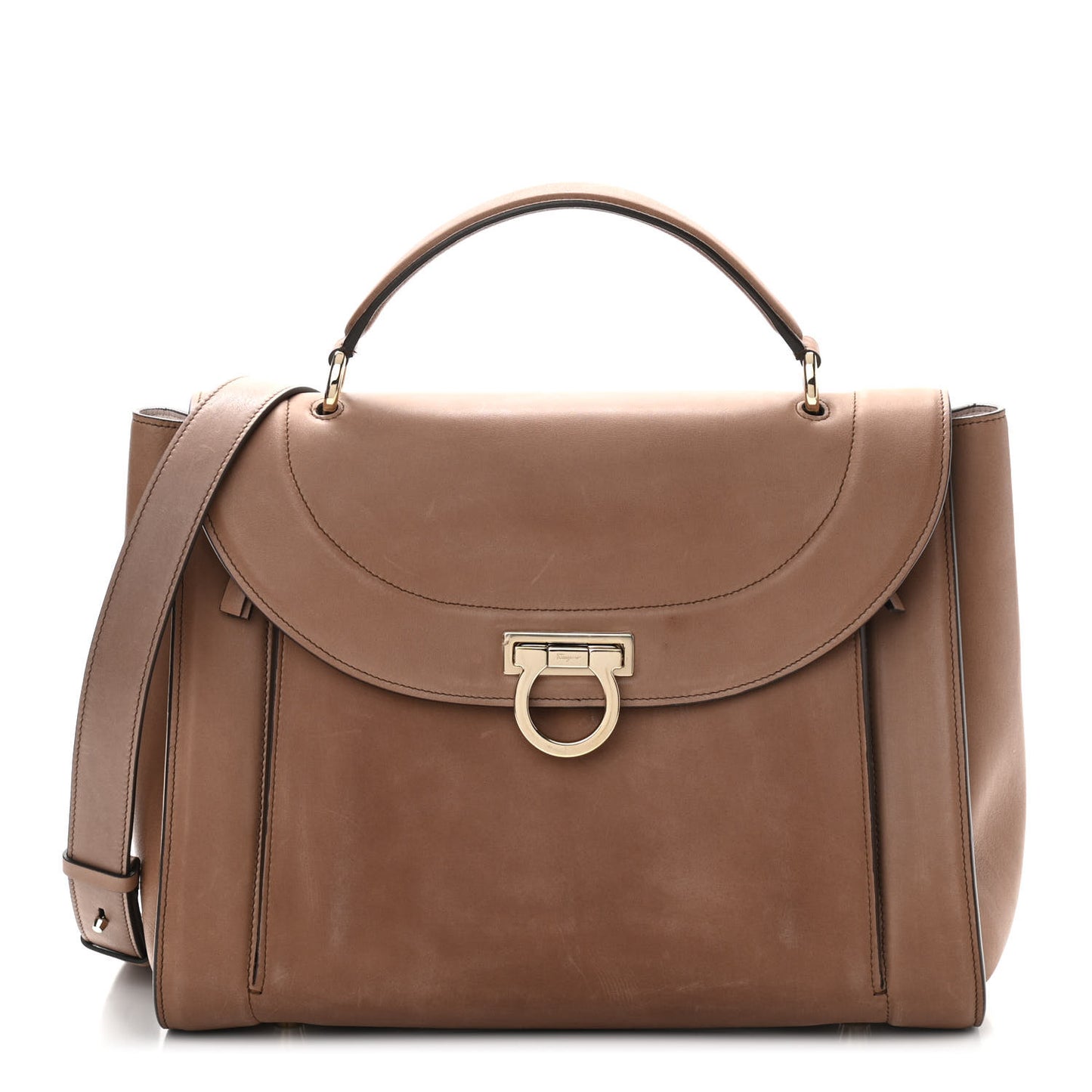 Calfskin Sofia Rainbow Top Handle Bag Moka