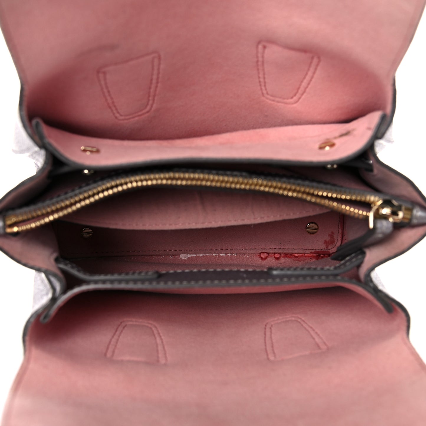 Metallic Grained Calfskin Mini Milla Tote Spike Silver