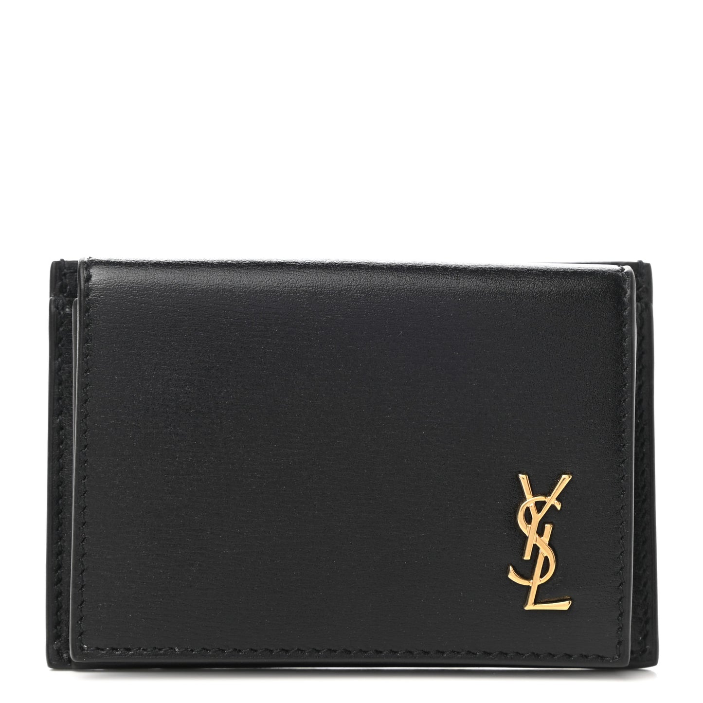 Smooth Calfskin Monogram Coin Pouch Black