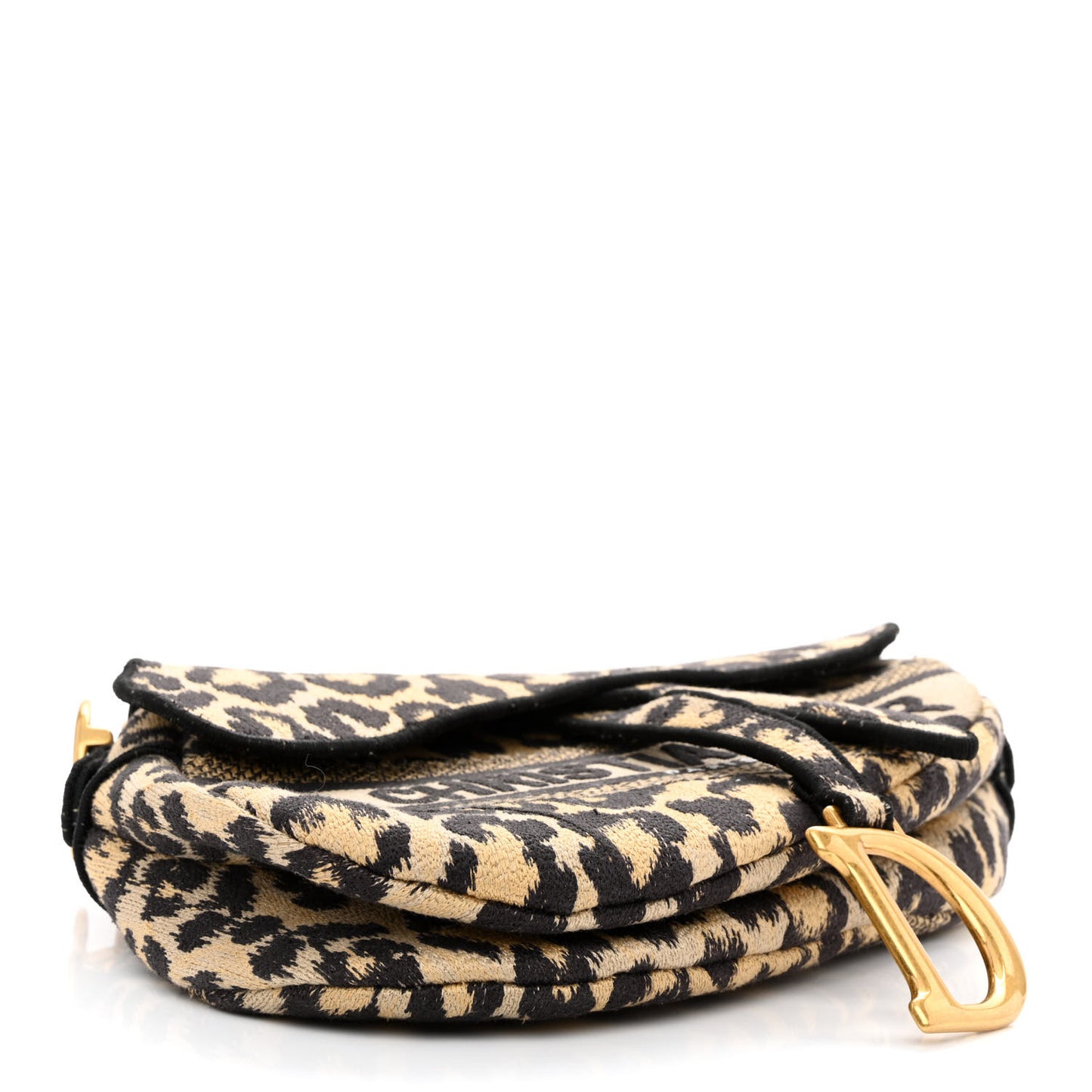 Canvas Mizza Embroidered Saddle Bag Beige Multicolor