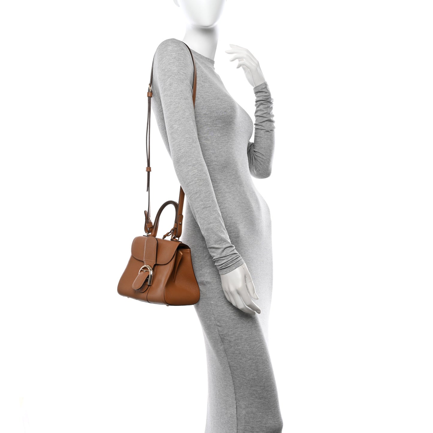 Grained Calfskin Mini Brillant Satchel Natural