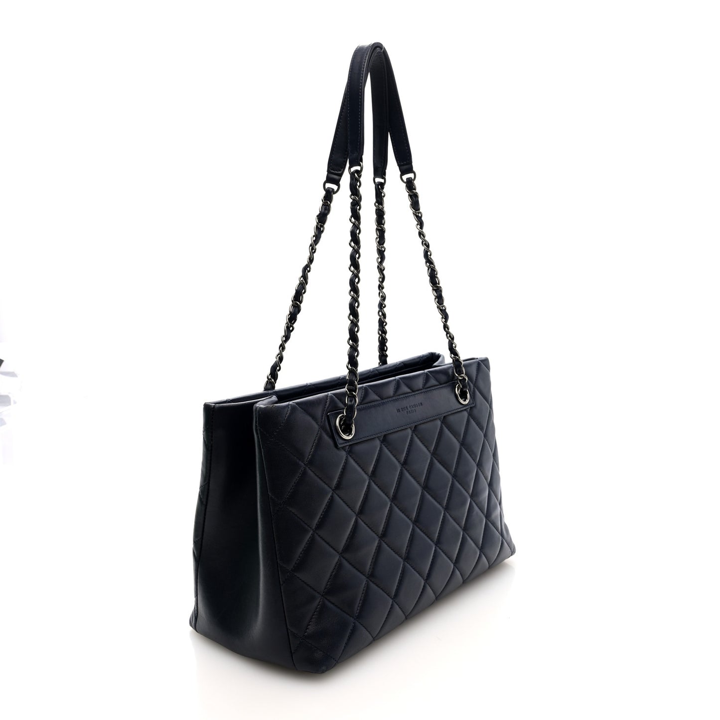 Lambskin Quilted Trendy CC Tote Navy