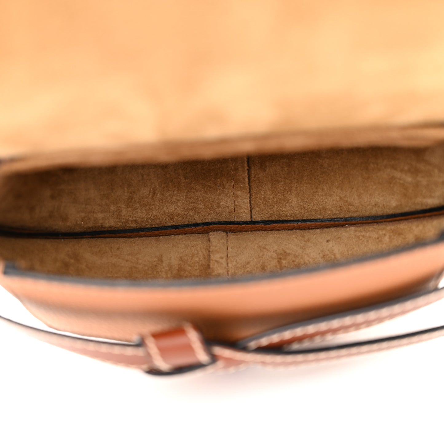 Grained Calfskin Mini Gate Crossbody Bag Caramel Pecan