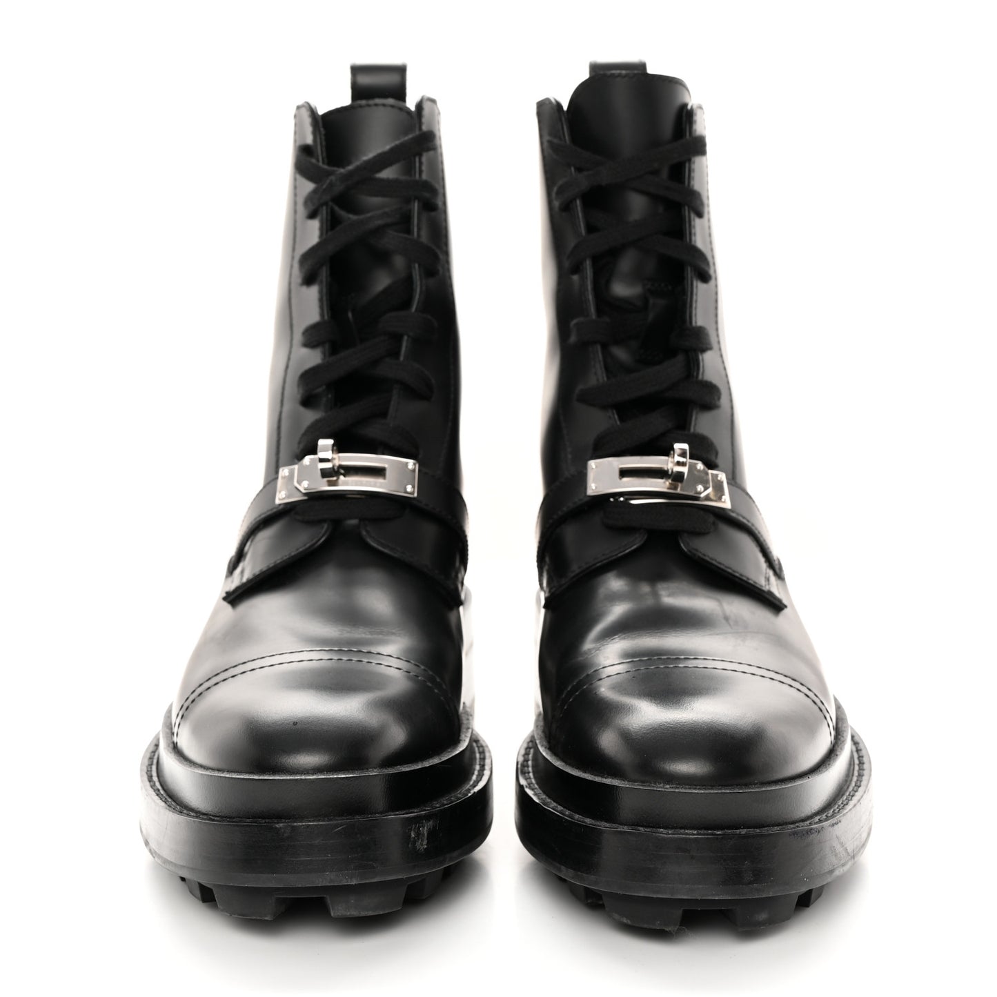 Glossed Calfskin Funk Ankle Boots 36 Black