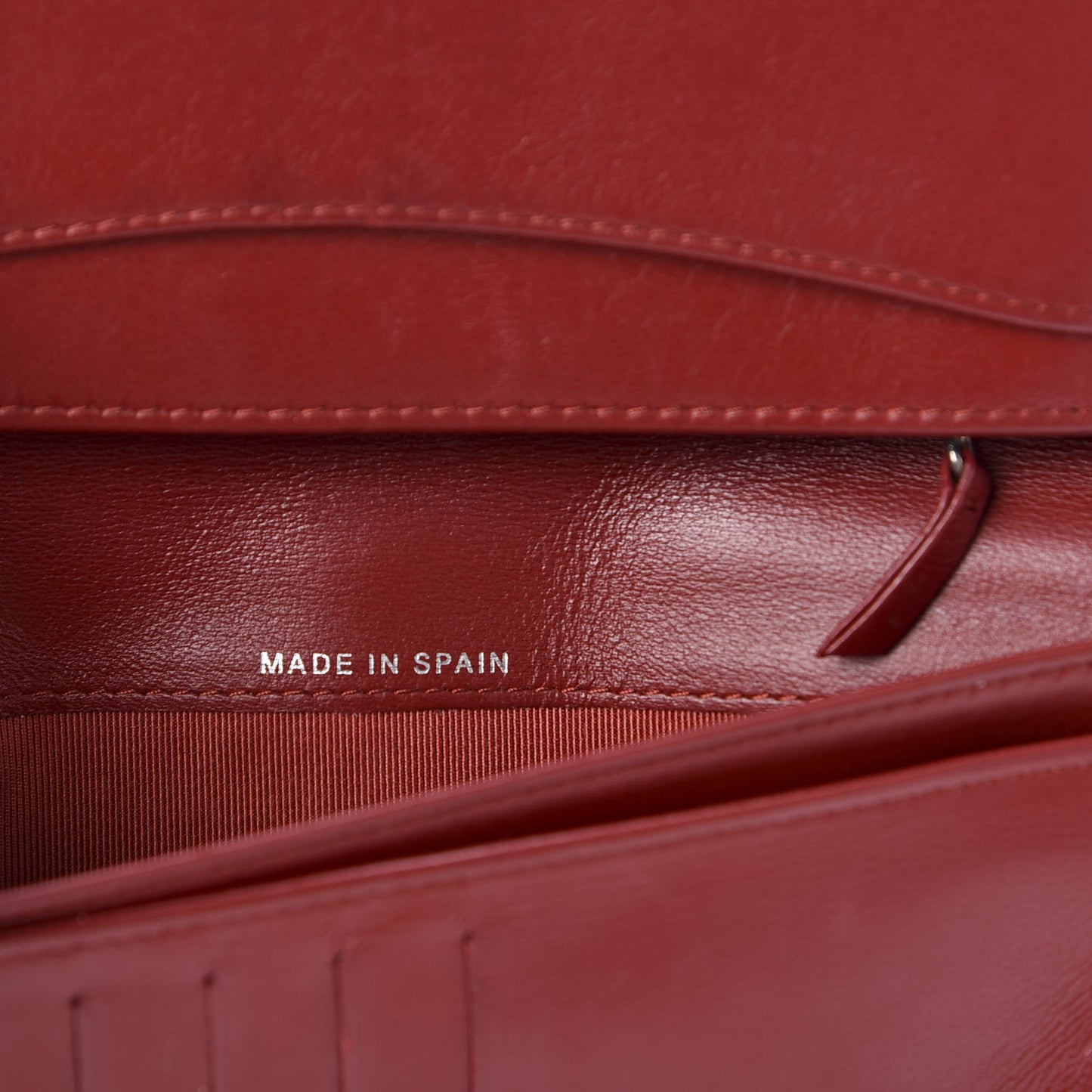 Lambskin Quilted Yen Wallet Red
