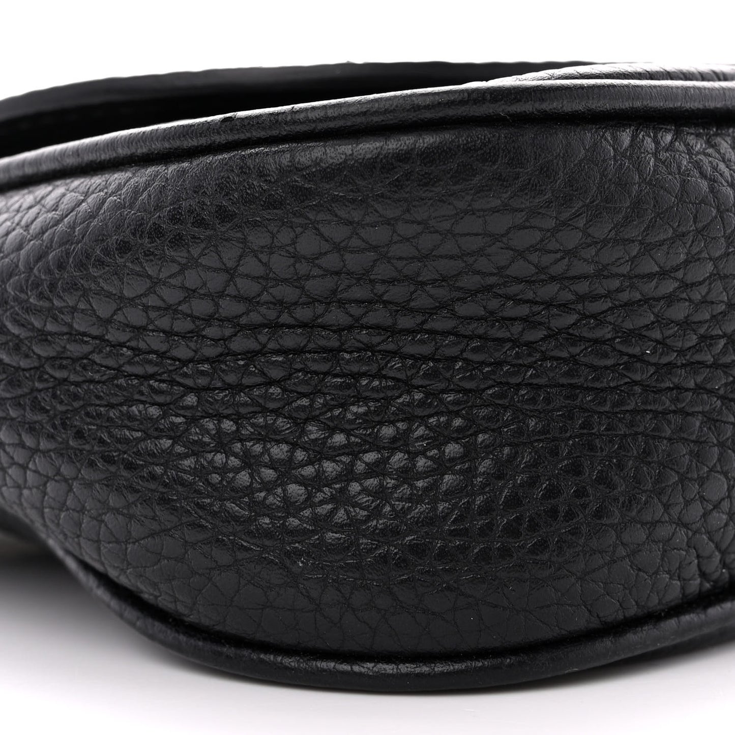 Pebbled Calfskin Medium Soho Flap Crossbody Black