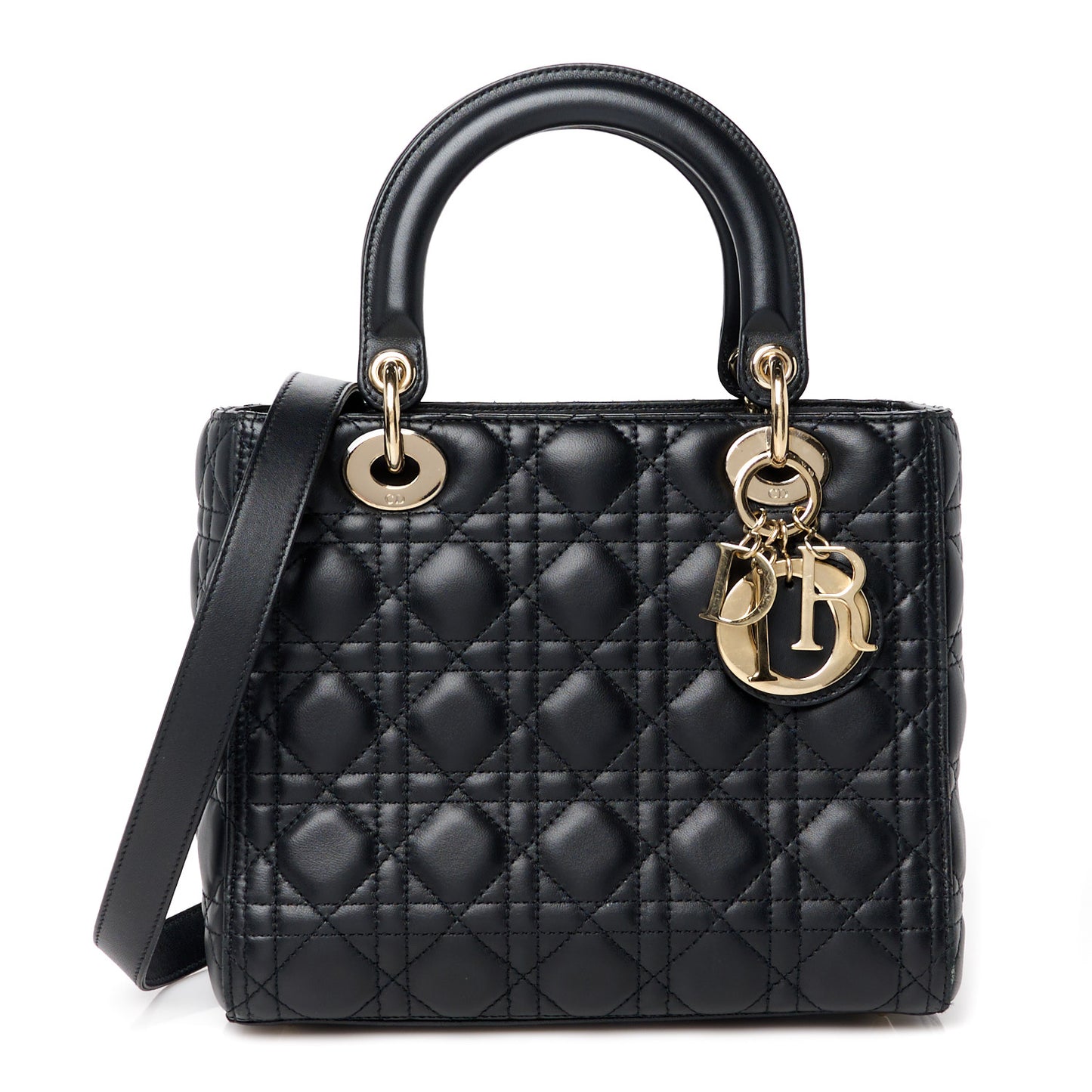 Lambskin Cannage Medium Lady Dior Black