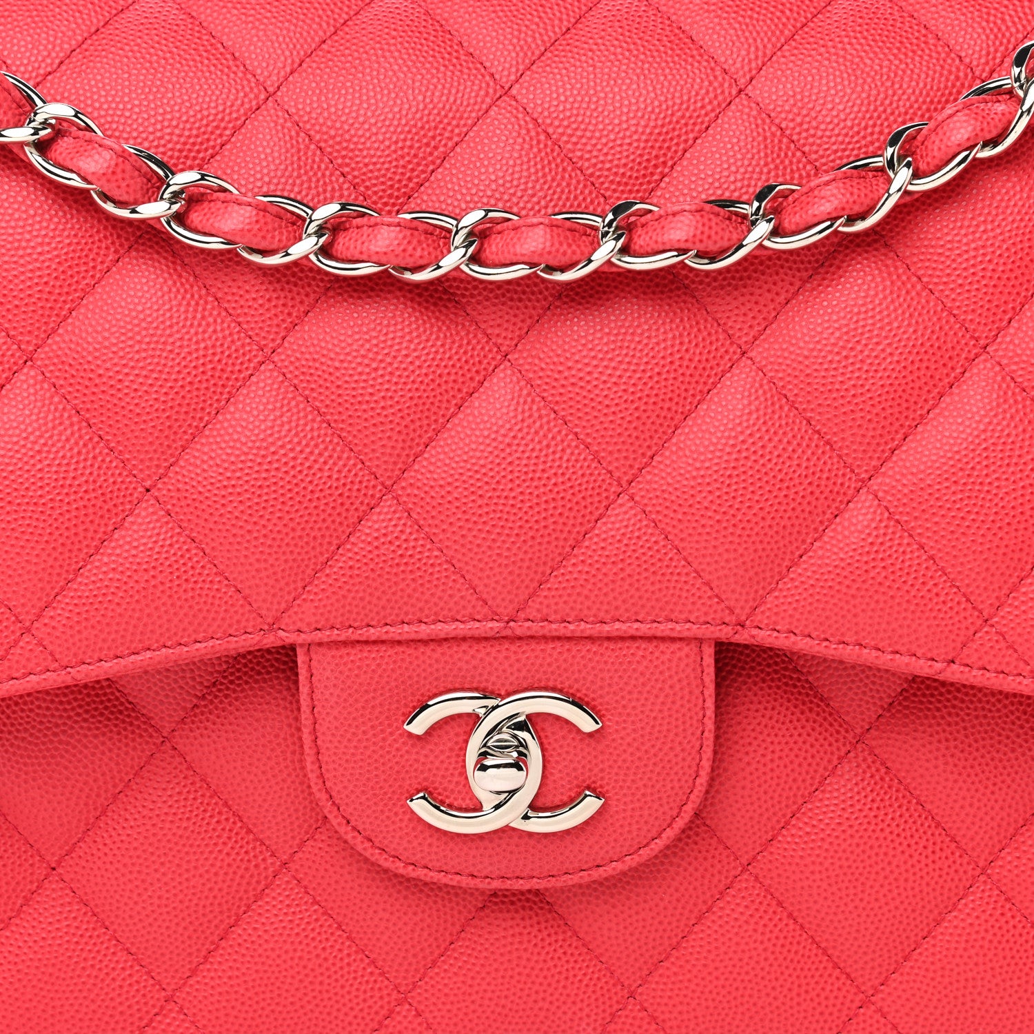 Chanel Caviar Quilted Jumbo Double Flap Dark Pink 7 of 10