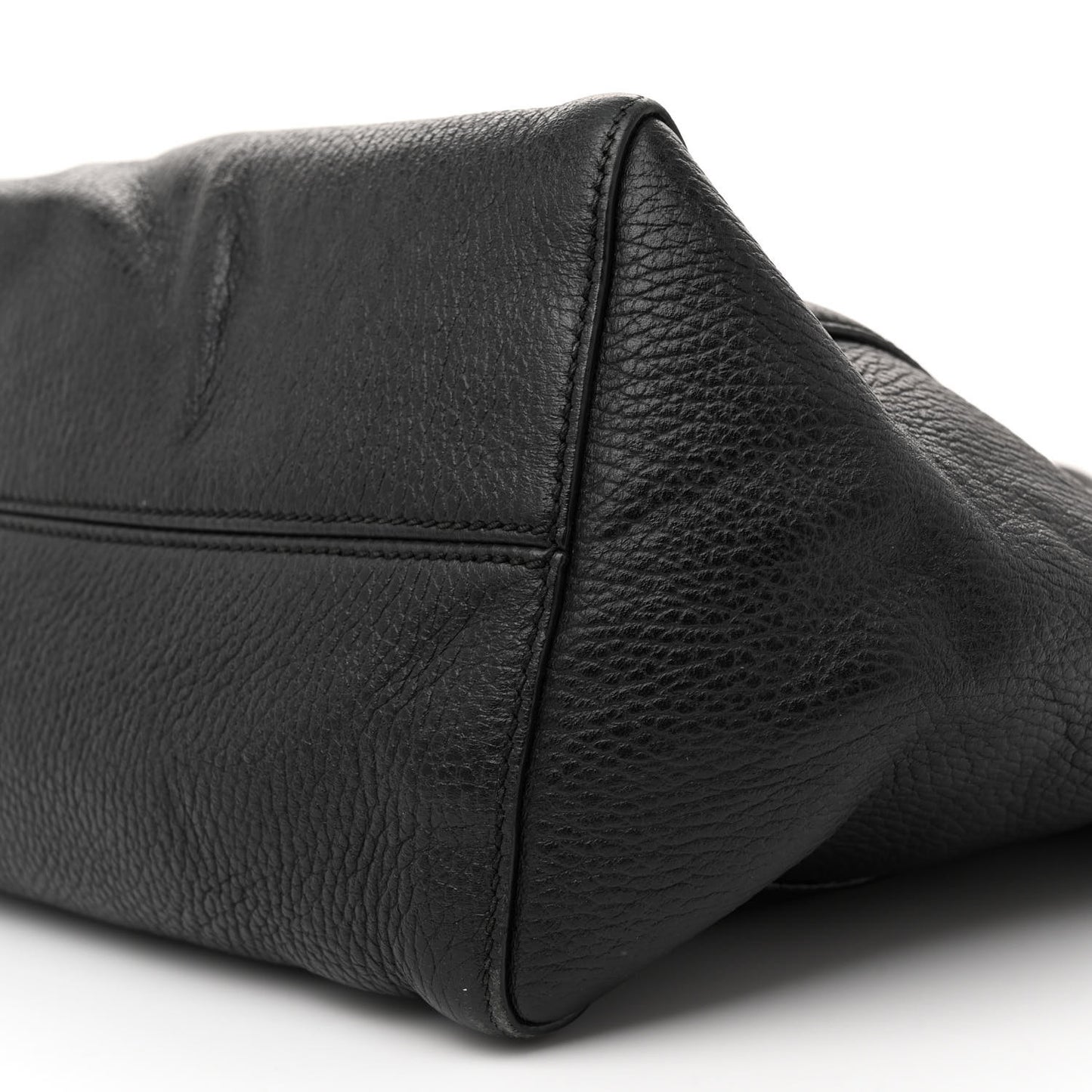 Pebbled Calfskin Small Swing Tote Black