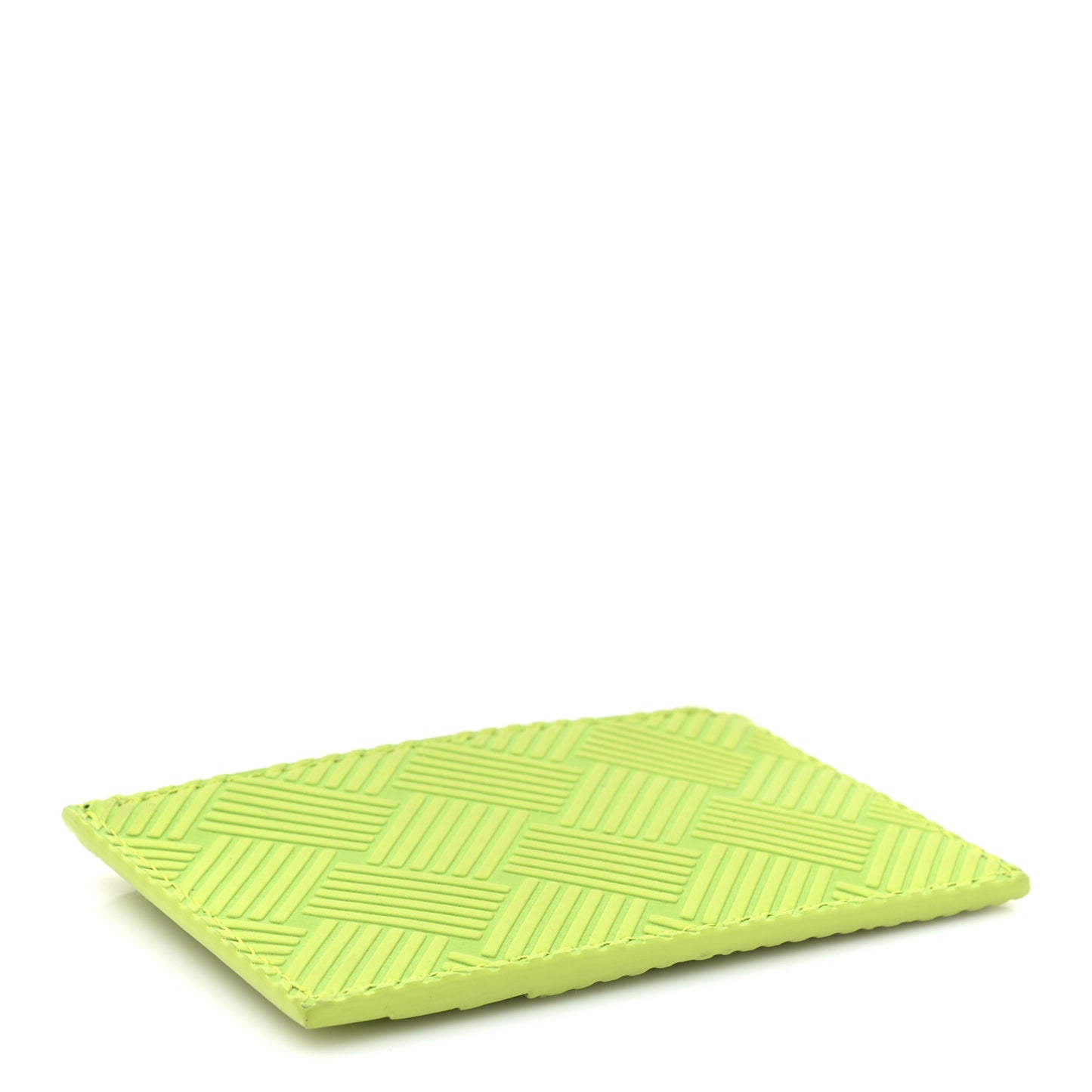 Nappa Embossed Intrecciato Zipped Card Case Kiwi