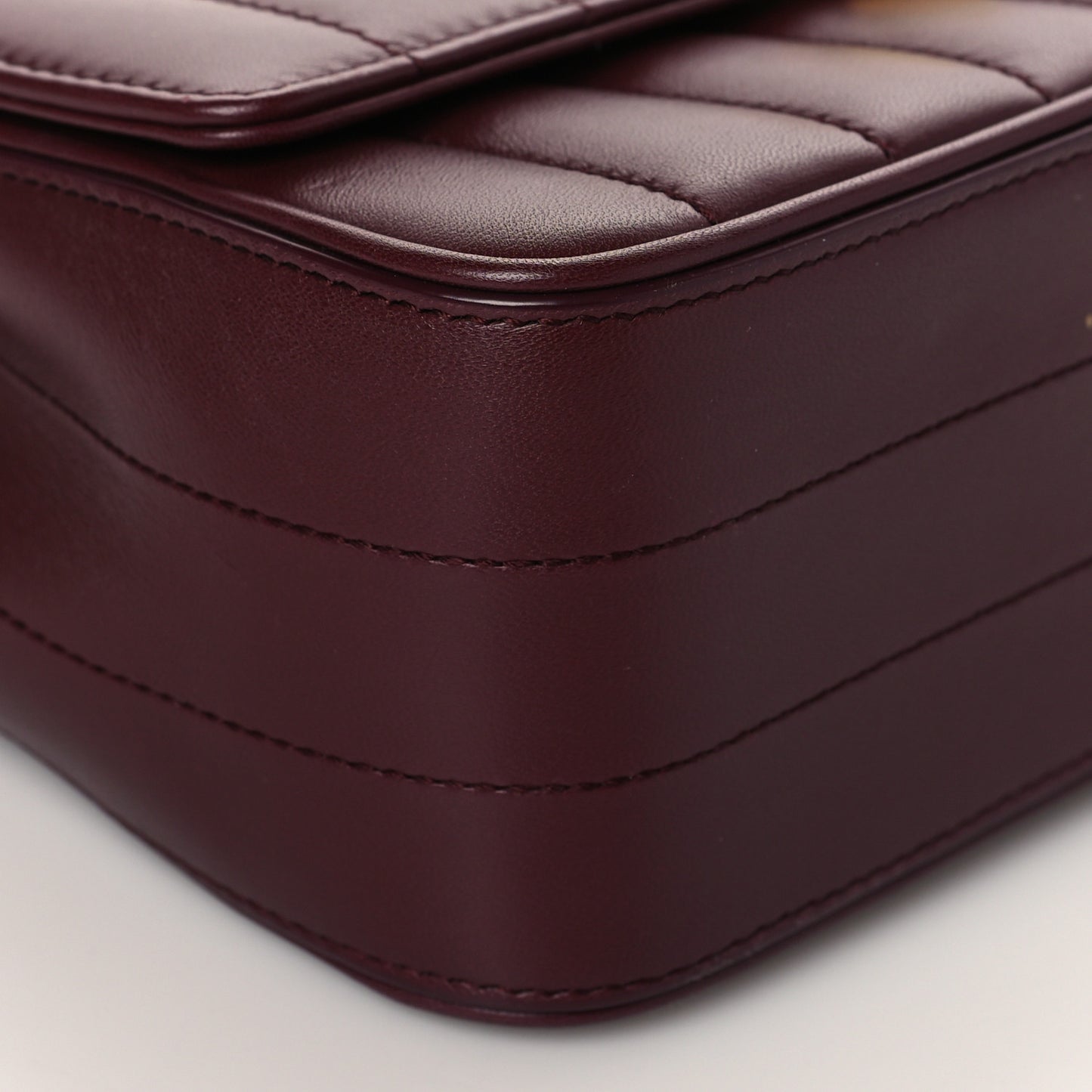 Lambskin Matelasse Monogram Medium Vicky Chain Bag Dark Legion Red