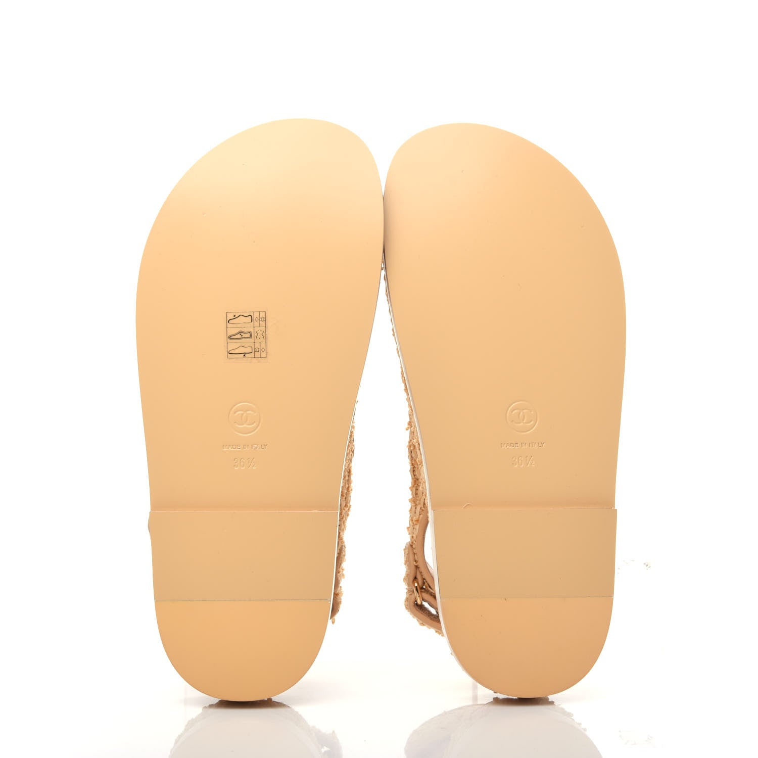 Chanel Braided Fabric Velcro Dad Sandals 36.5 Beige 5 of 8
