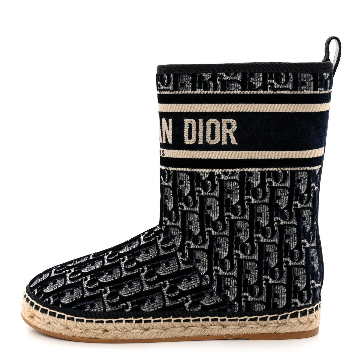 Velvet Oblique Granville Espadrille Boots 37 Deep Blue