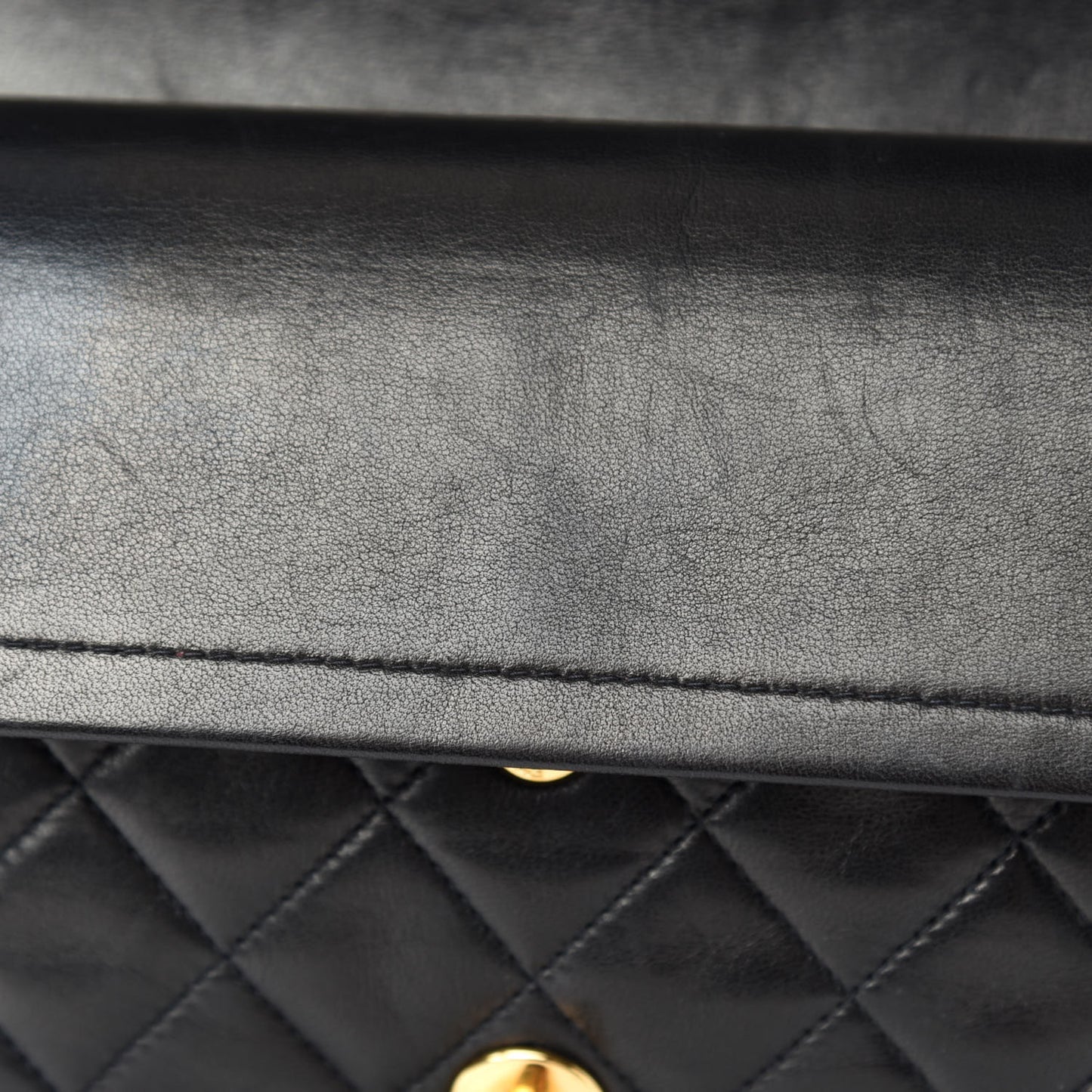 Lambskin Quilted Medium Double Flap Black