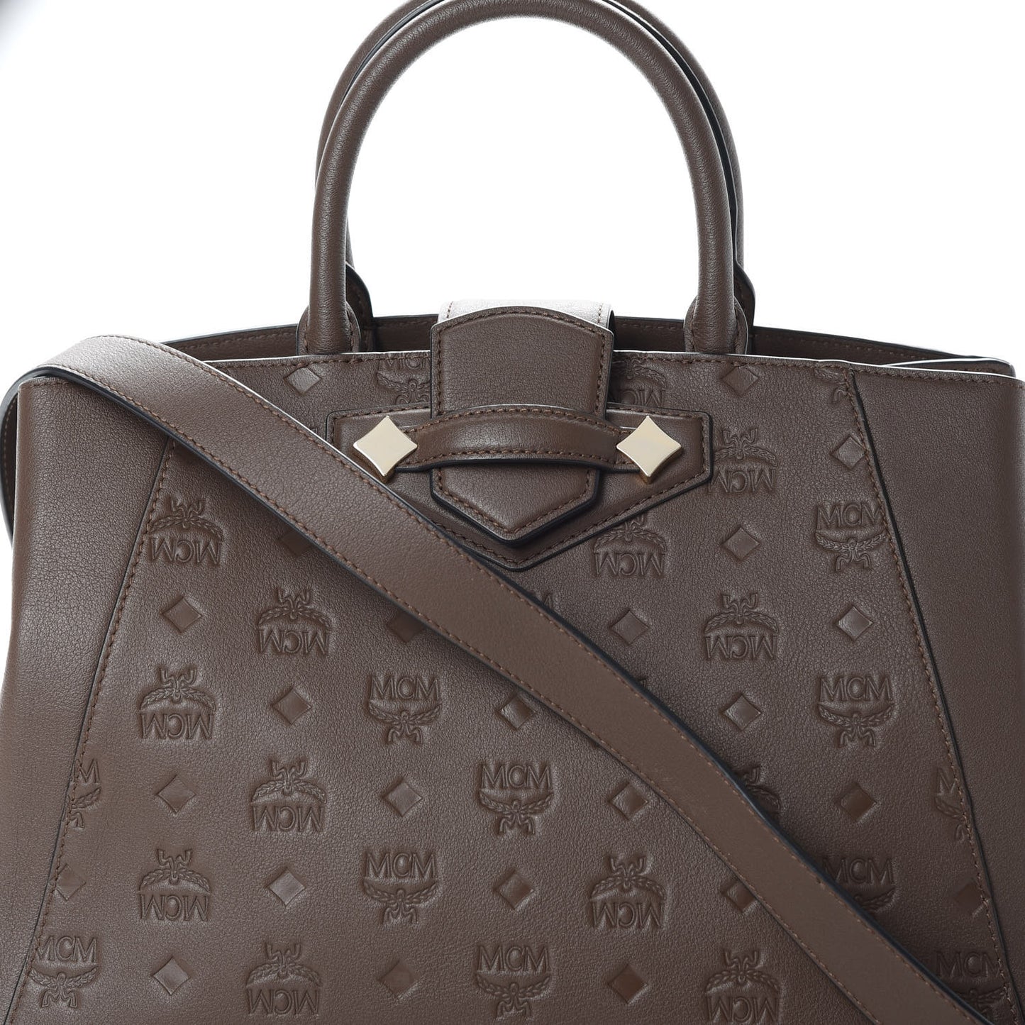 Calfskin Ottomar Monogram Medium Essential Tote Chestnut
