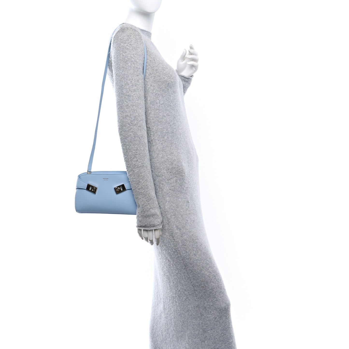 Calfskin Mini Hug Crossbody Bag Sky Blue