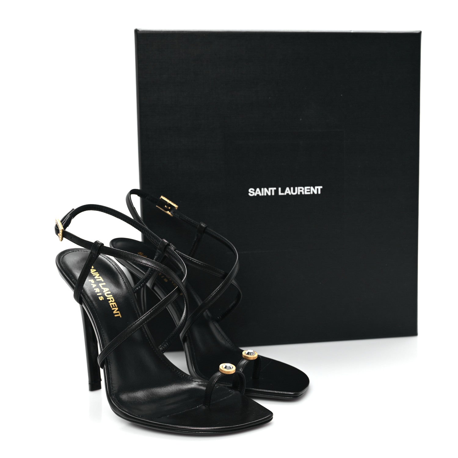 Saint Laurent Kid Egado Date 110 Sandals 35 Black 9 of 9