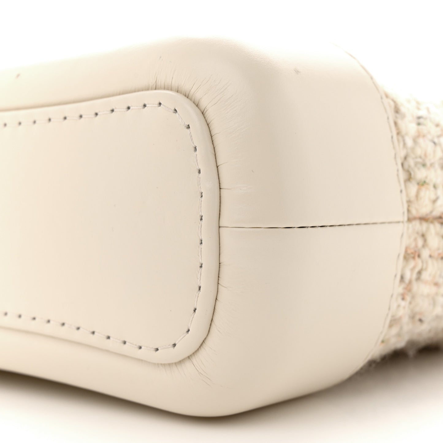 Tweed Calfskin Quilted Small Gabrielle Hobo Beige Ivory