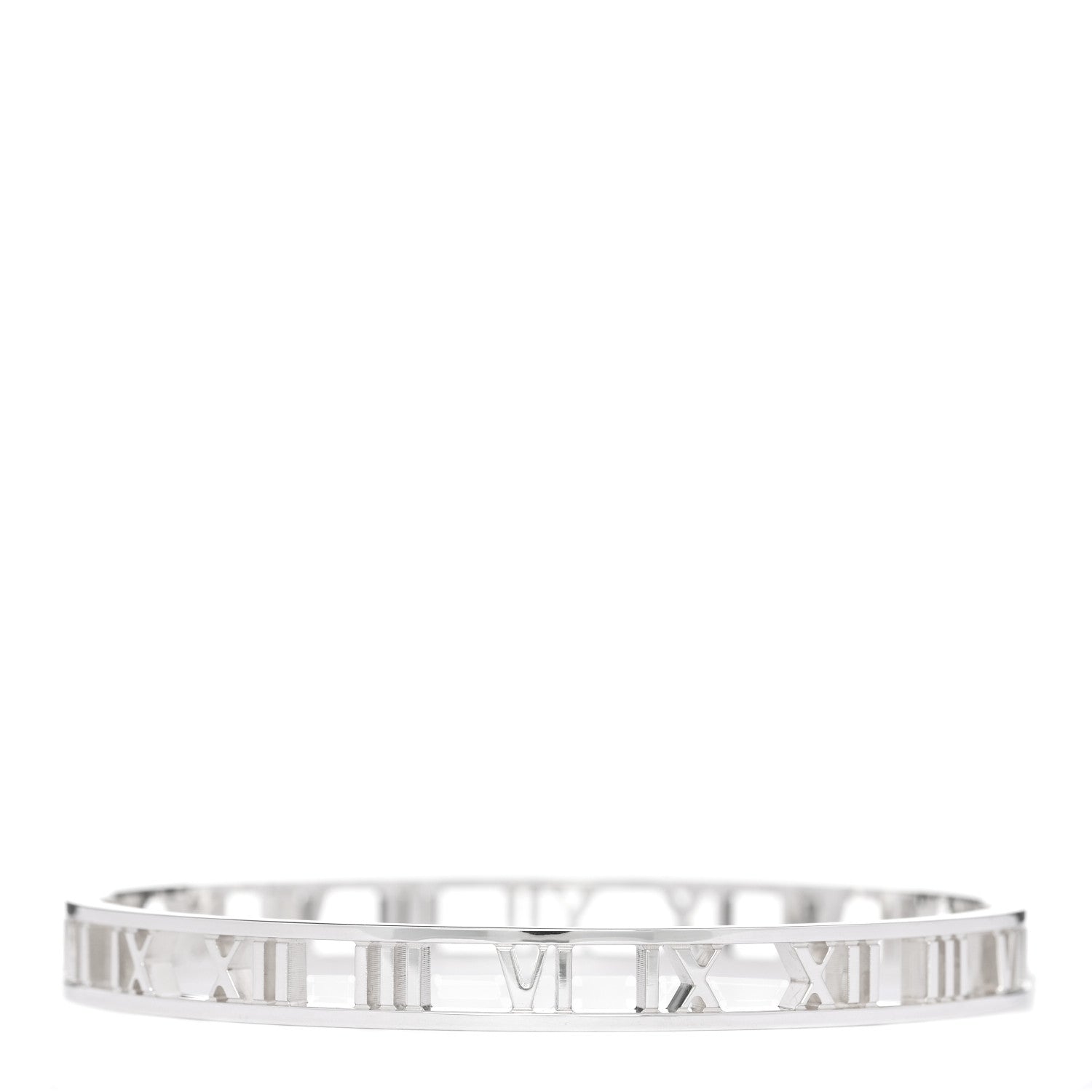 Tiffany Sterling Silver Narrow Atlas Open Bangle Bracelet 1857739