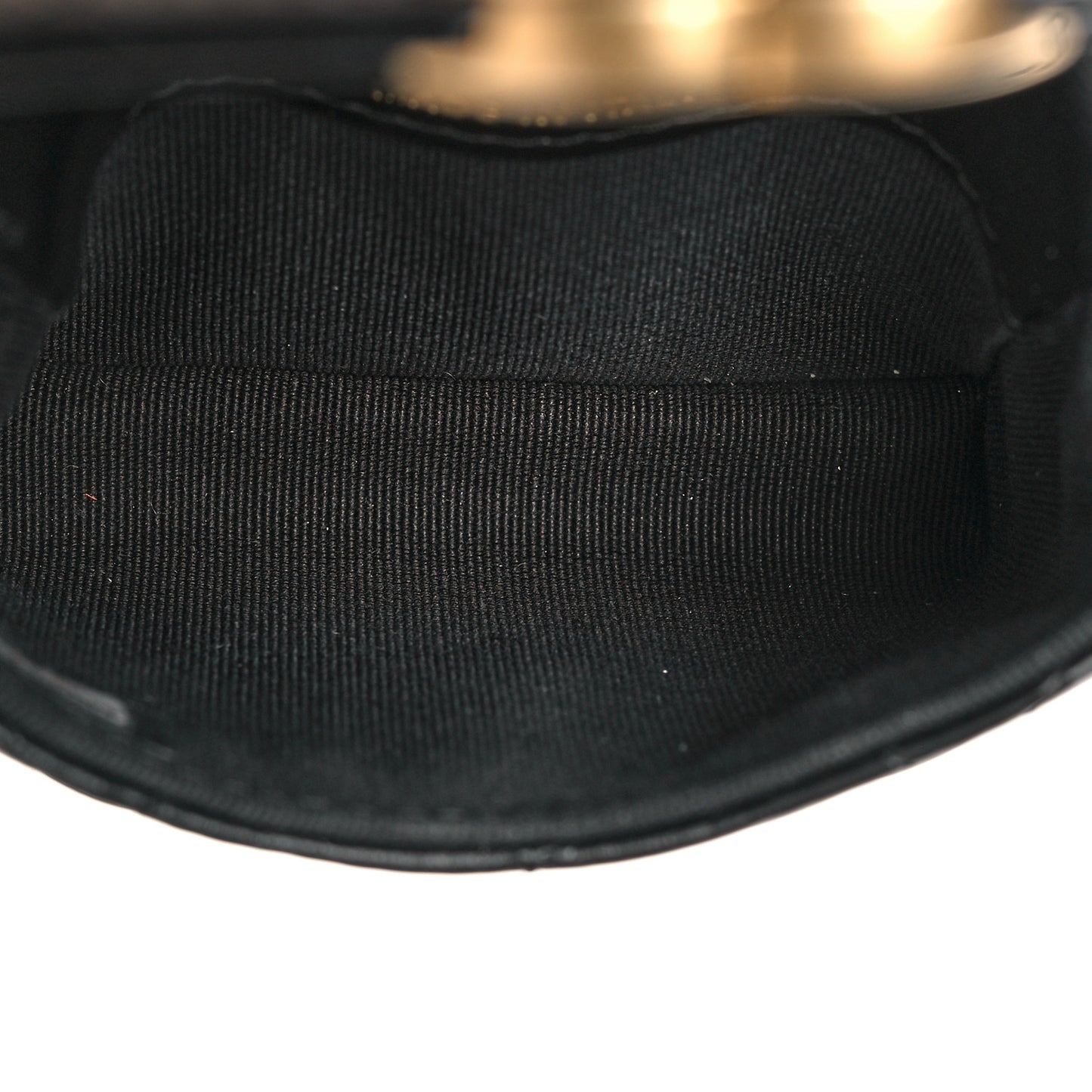 Lambskin Lacquered Metal Quilted Flap Chain Belt Bag Black