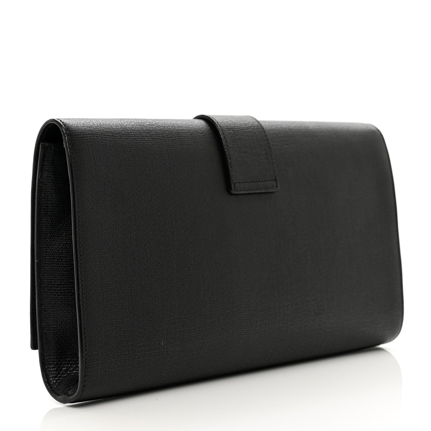 Textured Calfskin Classic Y Ligne Clutch Black