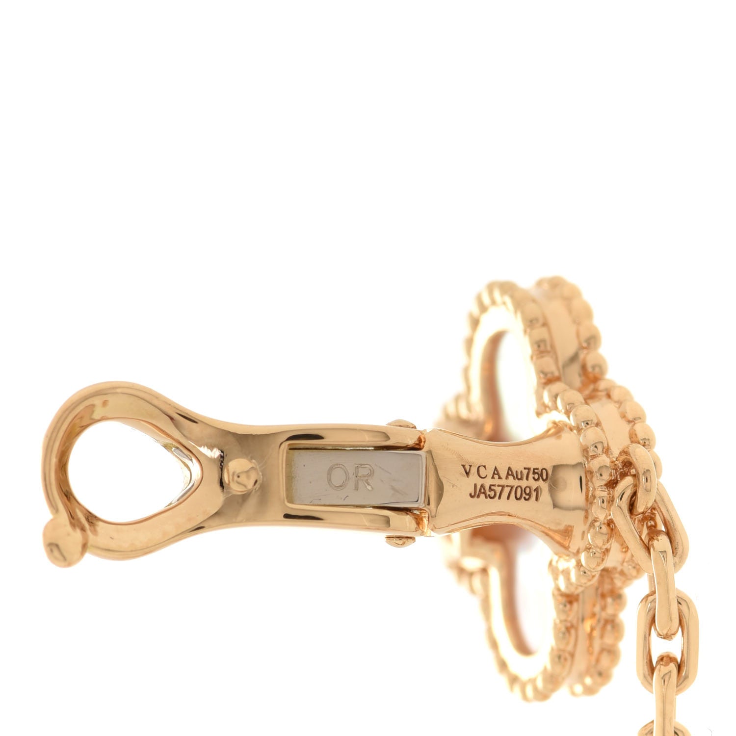 Van Cleef & Arpels 18K Yellow Gold Mother of Pearl 2 Motifs Magic Alhambra Earrings 4 of 5