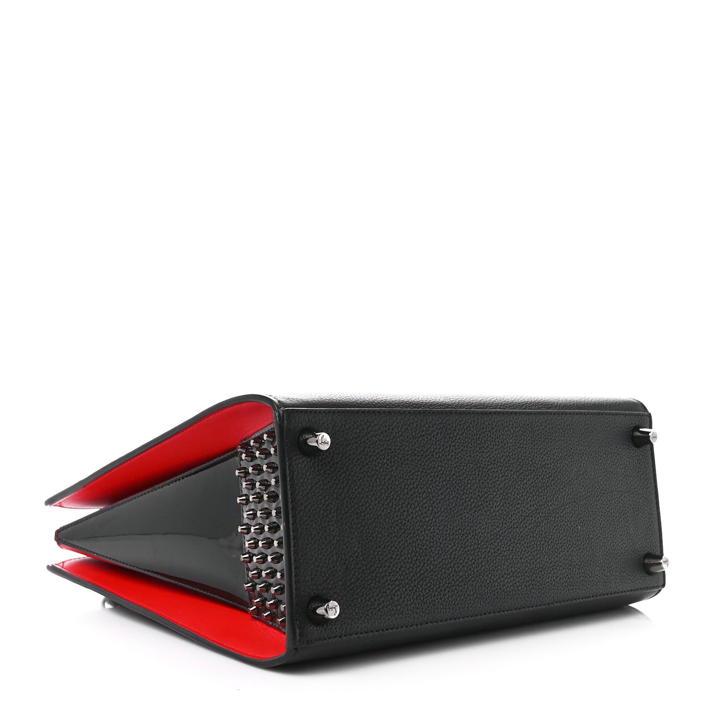 Calfskin Empire Patent Studded Medium Paloma Black