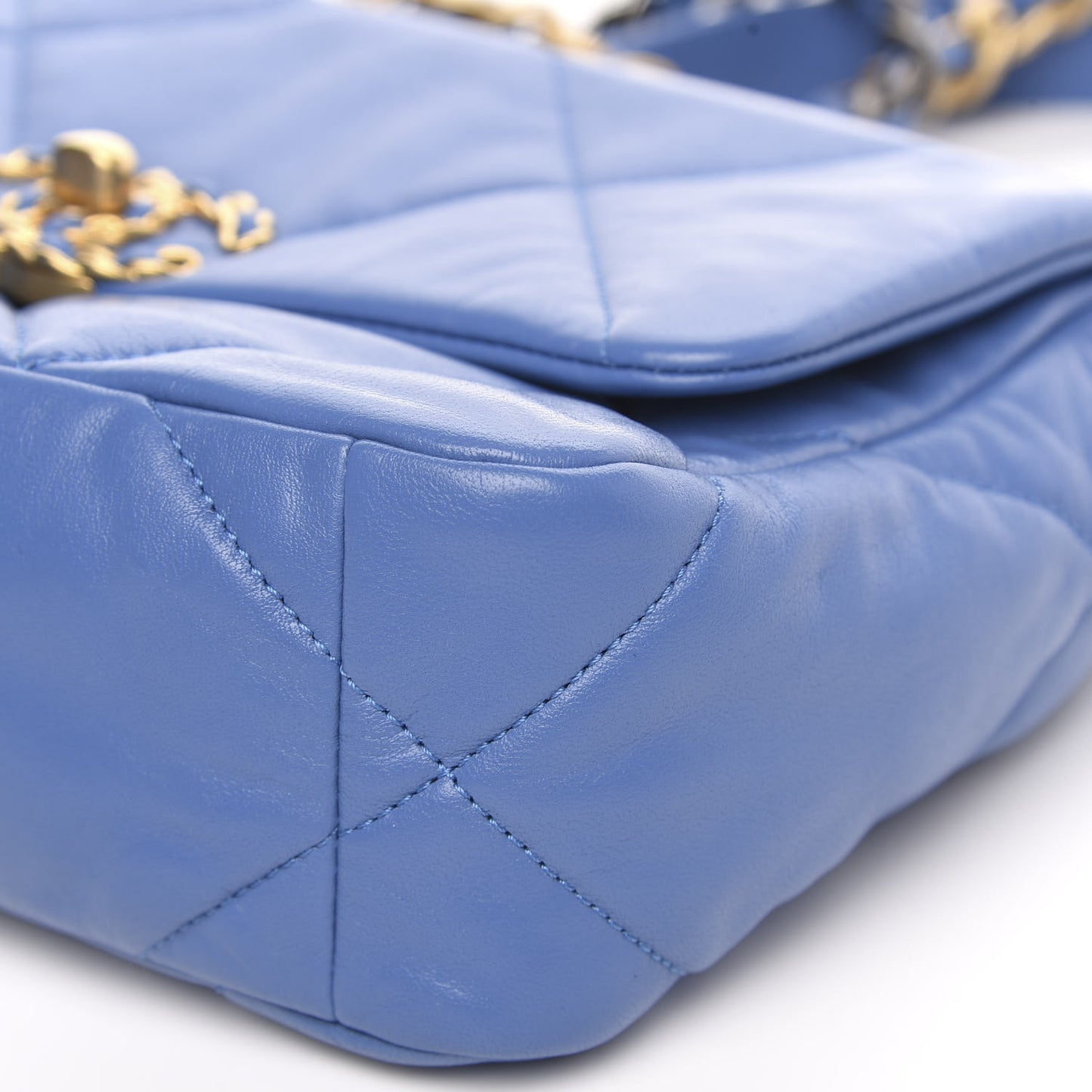 Lambskin Quilted Medium 19 Flap Blue