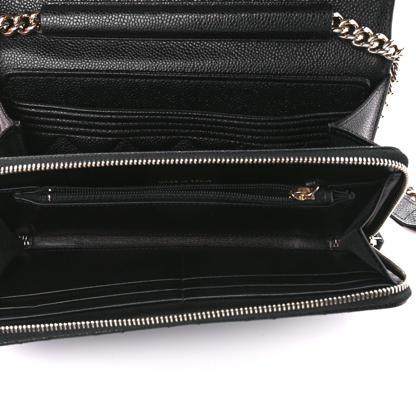 Caviar Quilted Boy Wallet On Chain WOC Black