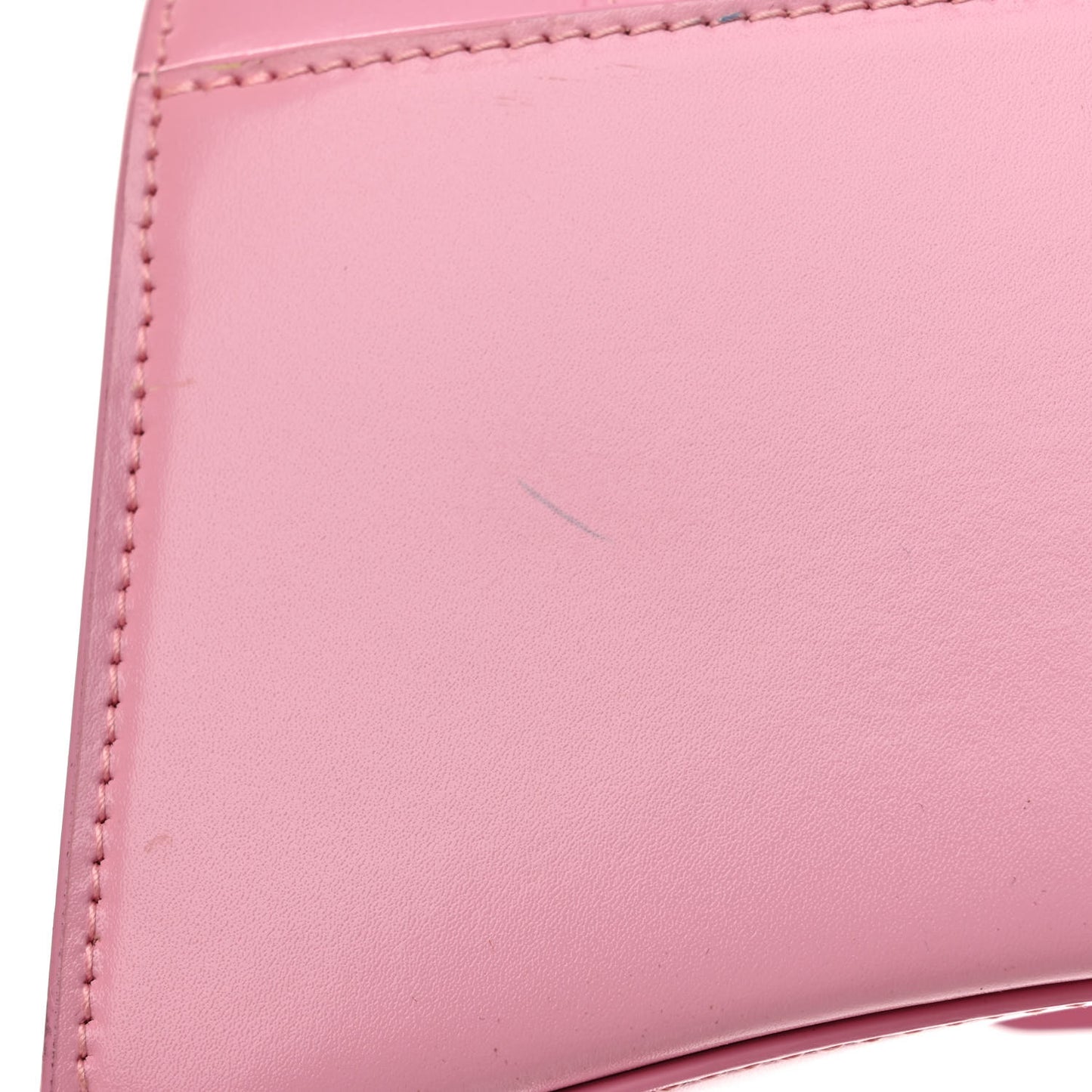 Shiny Box Calfskin Tonal B Hourglass Top Handle Bag XS Candy Pink