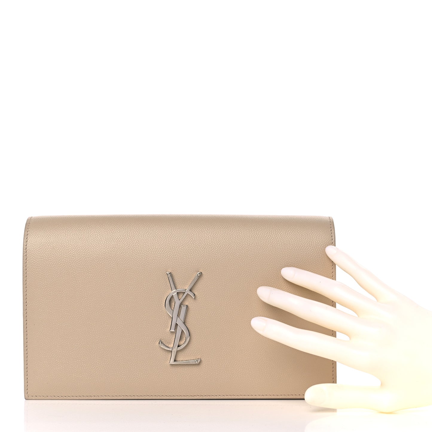 Grain De Poudre Classic Kate Monogram Clutch Nude Powder