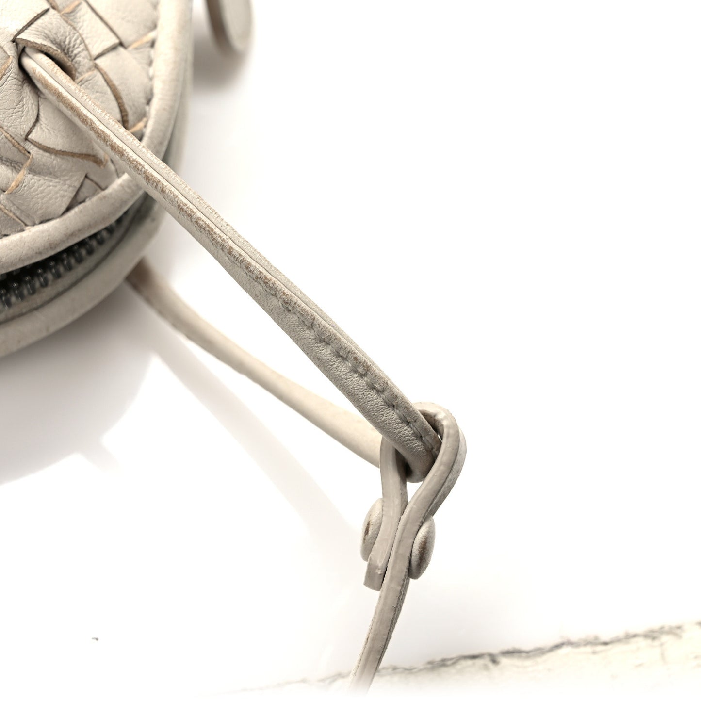 Nappa Intrecciato Nodini Crossbody Messenger White