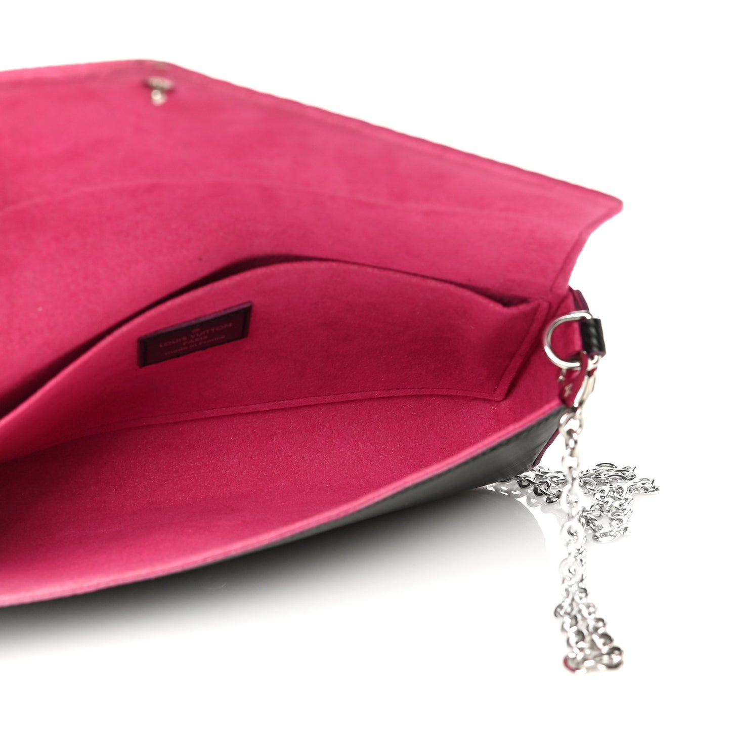 Epi Pochette Felicie Black Hot Pink