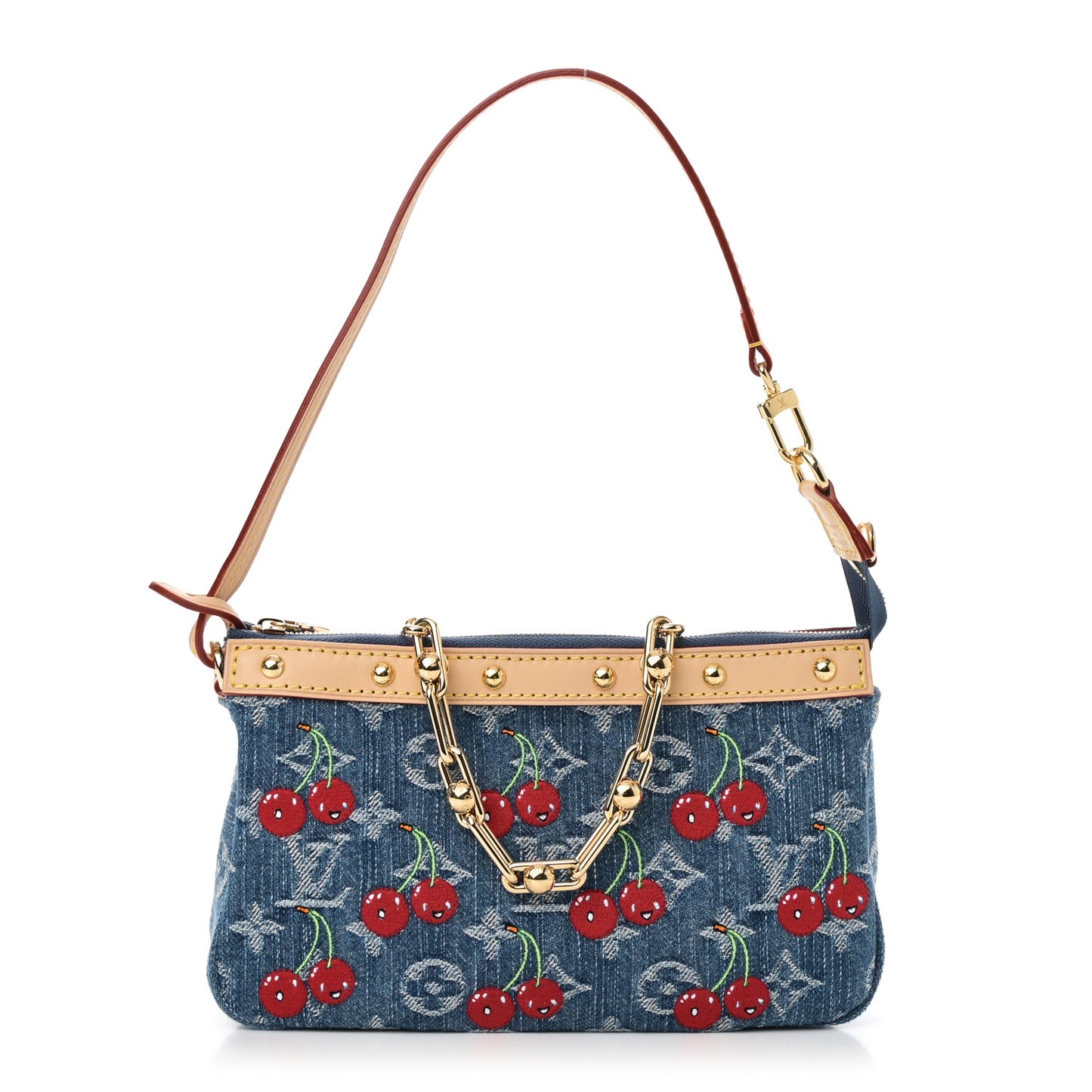 LV X TM Monogram Denim Cerises Pochette Accessories Blue