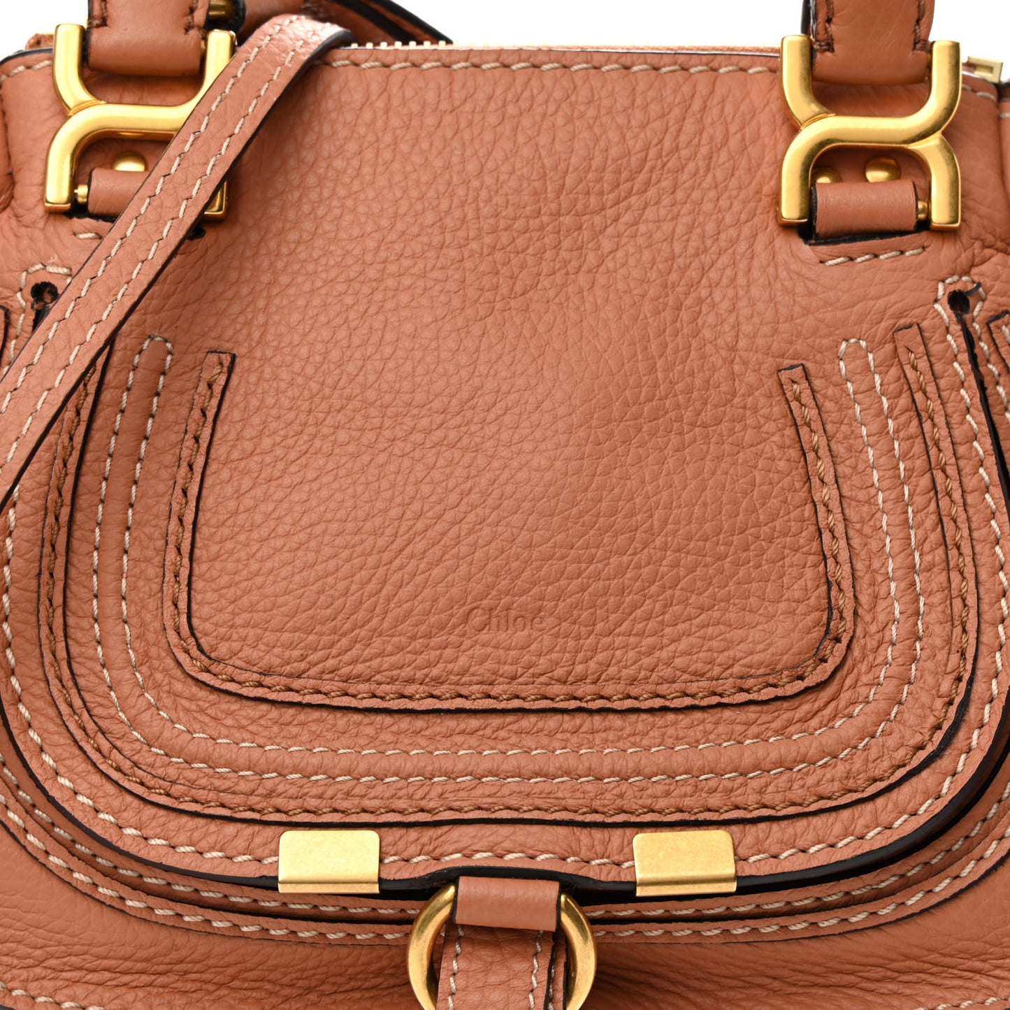 Calfskin Mini Marcie Satchel Muted Brown