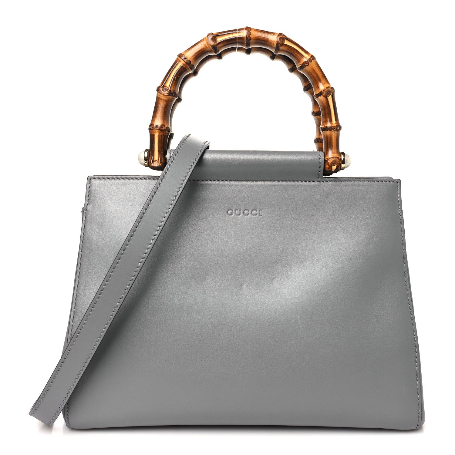 Gucci Nappa Bamboo Small Nymphaea Top Handle Bag Grey 1 of 11